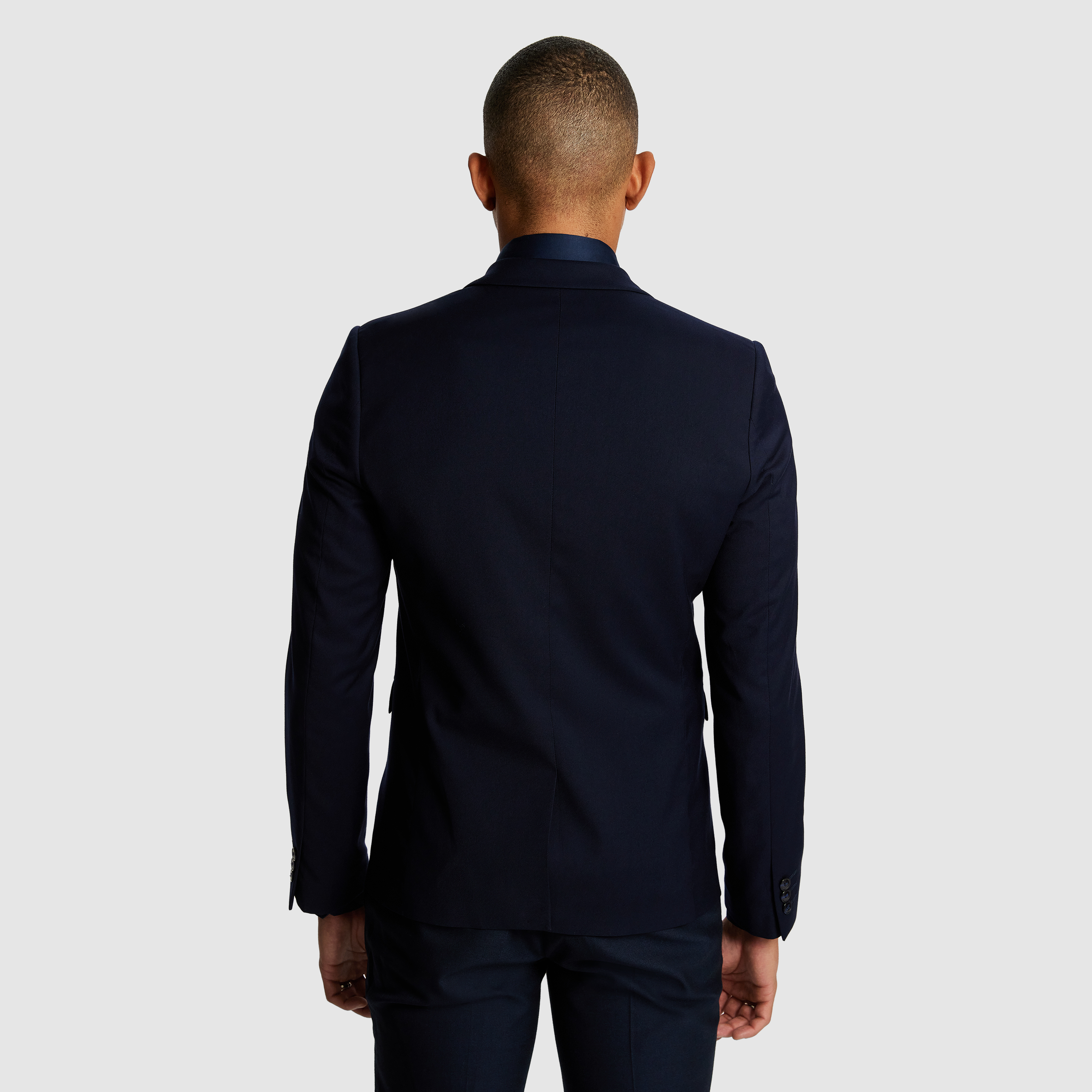 Dark Blue Invictus Stretch Wool Blend Suit Jacket