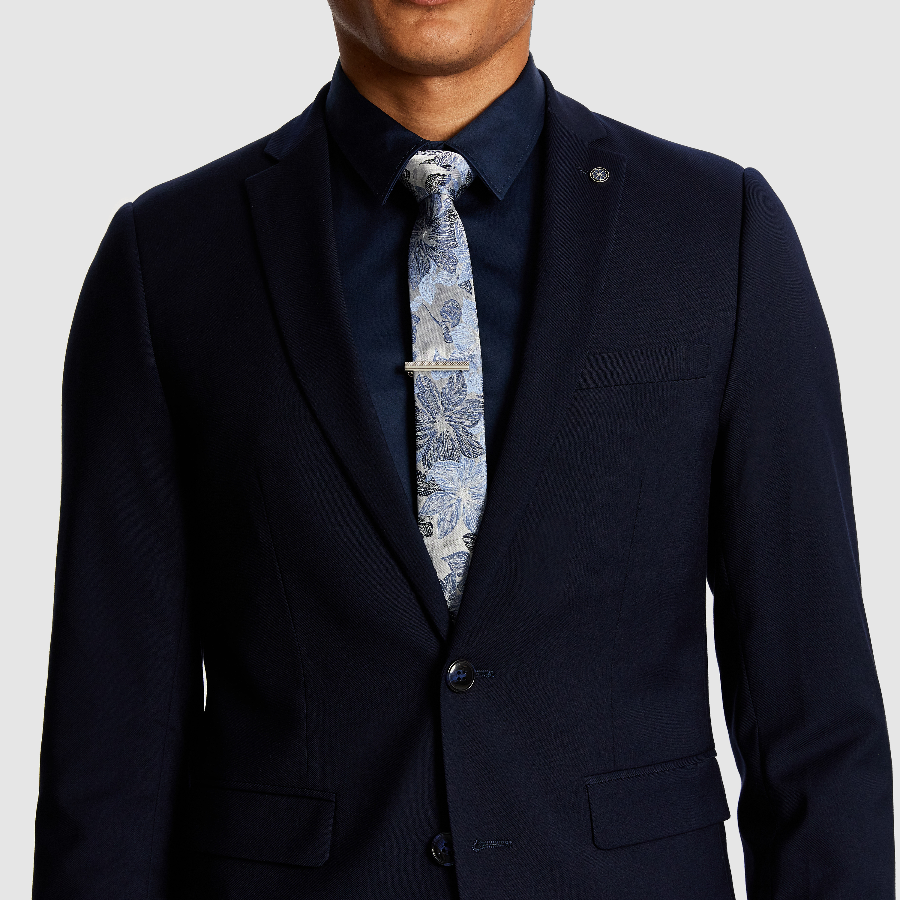 Dark Blue Invictus Stretch Wool Blend Suit Jacket