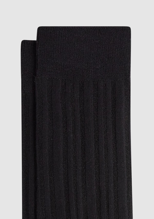 Black Bamboo Ribbed Sock