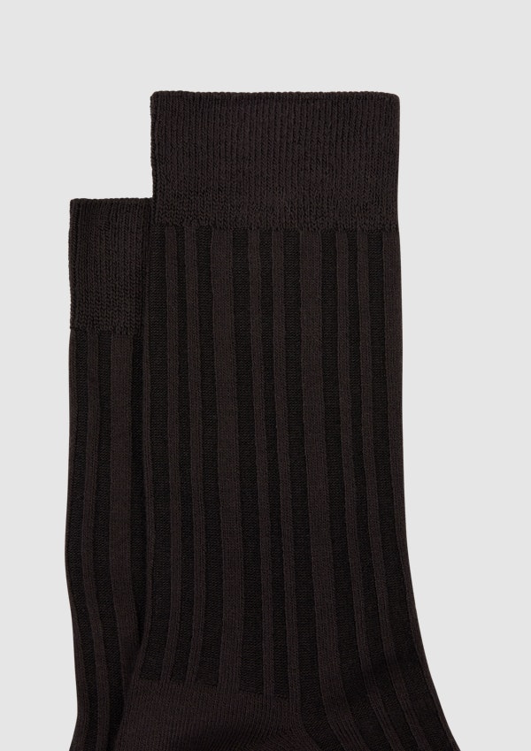 Chocolate Bamboo Ribbed Sock