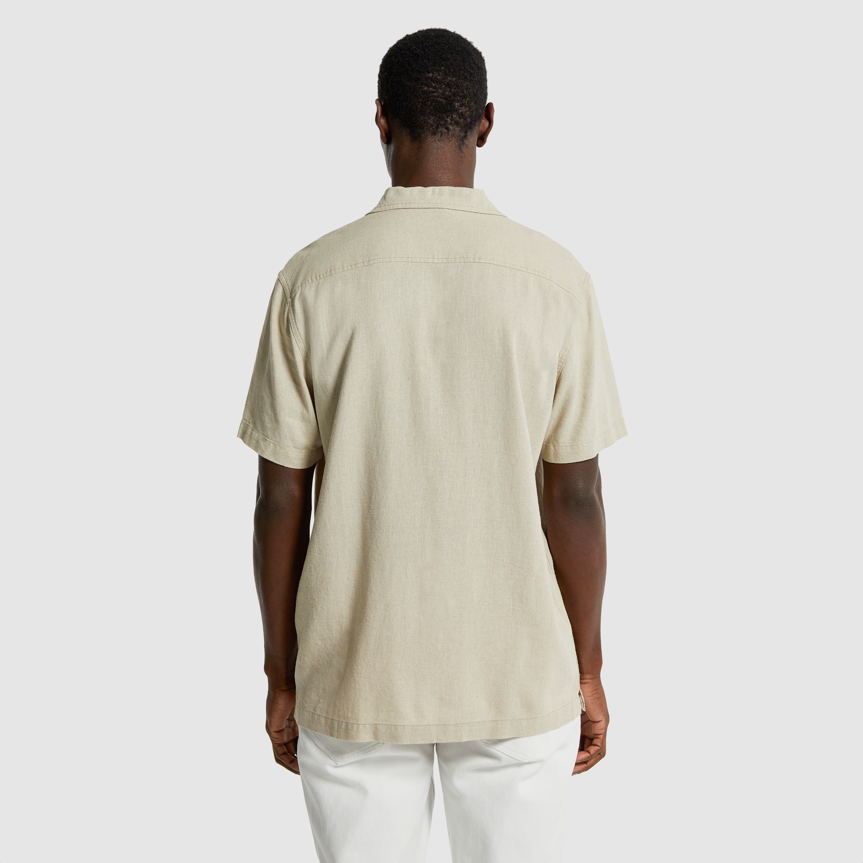 Natural Oval Linen Blend Shirt