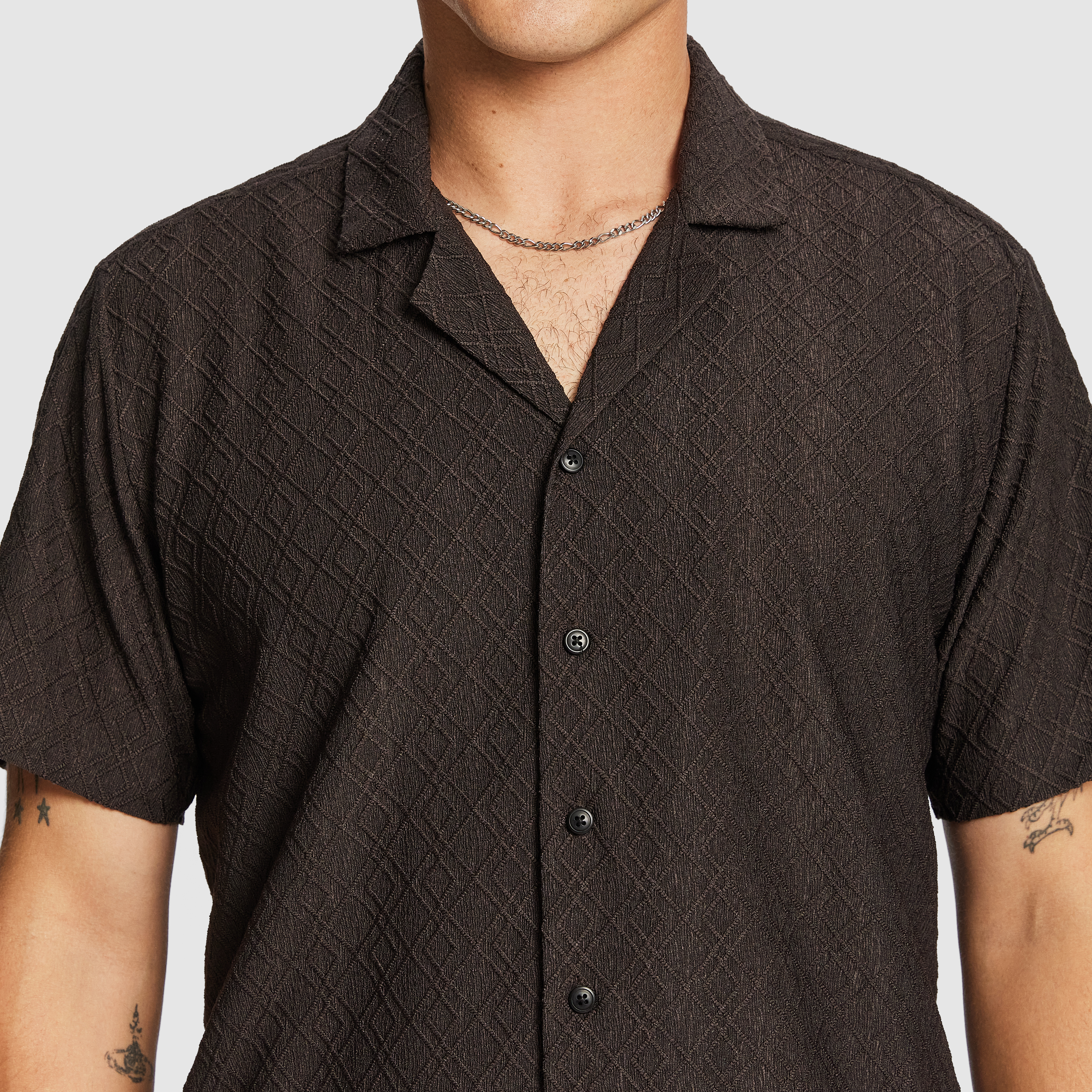 Chocolate Murdock Textured Shirt