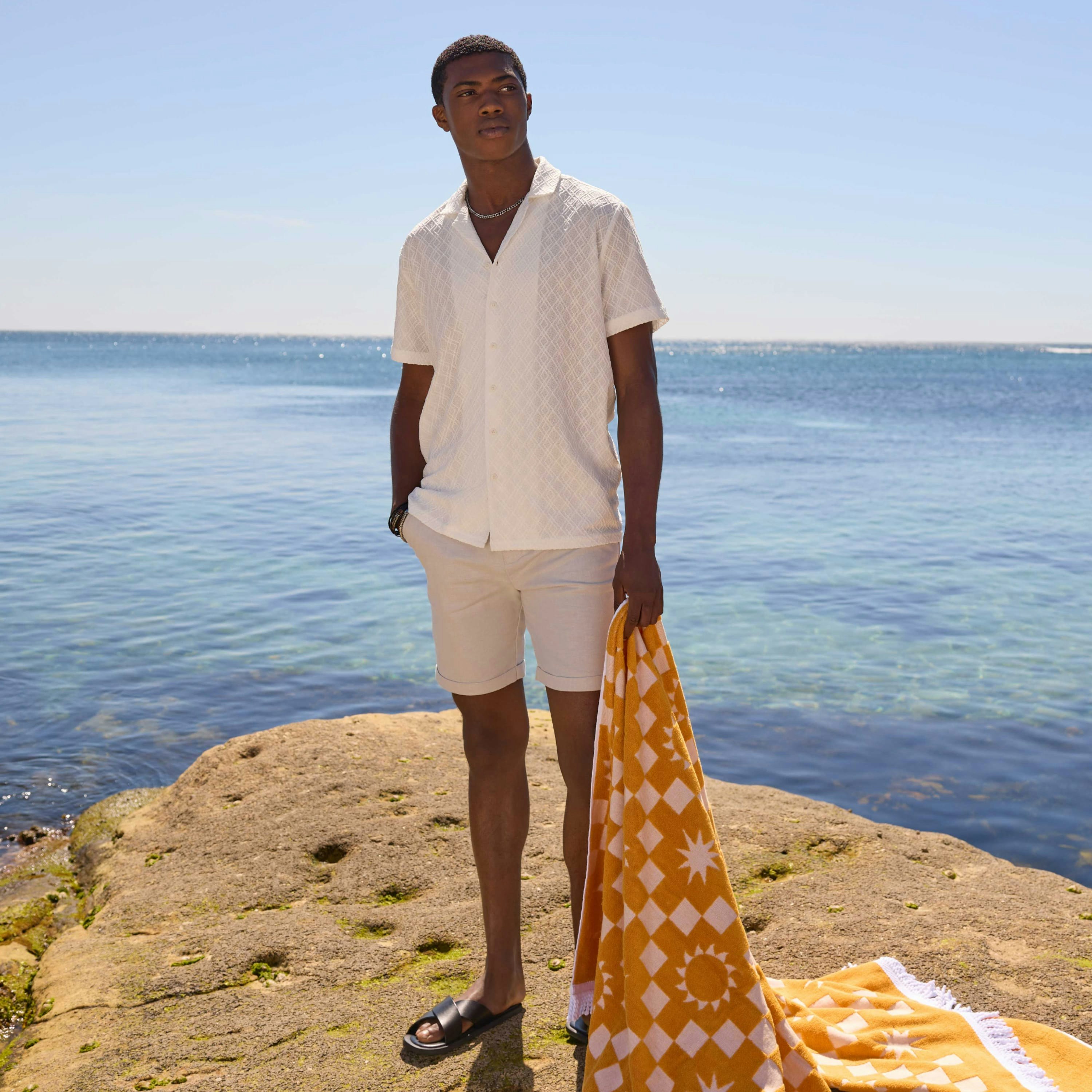 MURDOCK TEXTURED SHIRT PANAMA LINEN SHORT LOOK