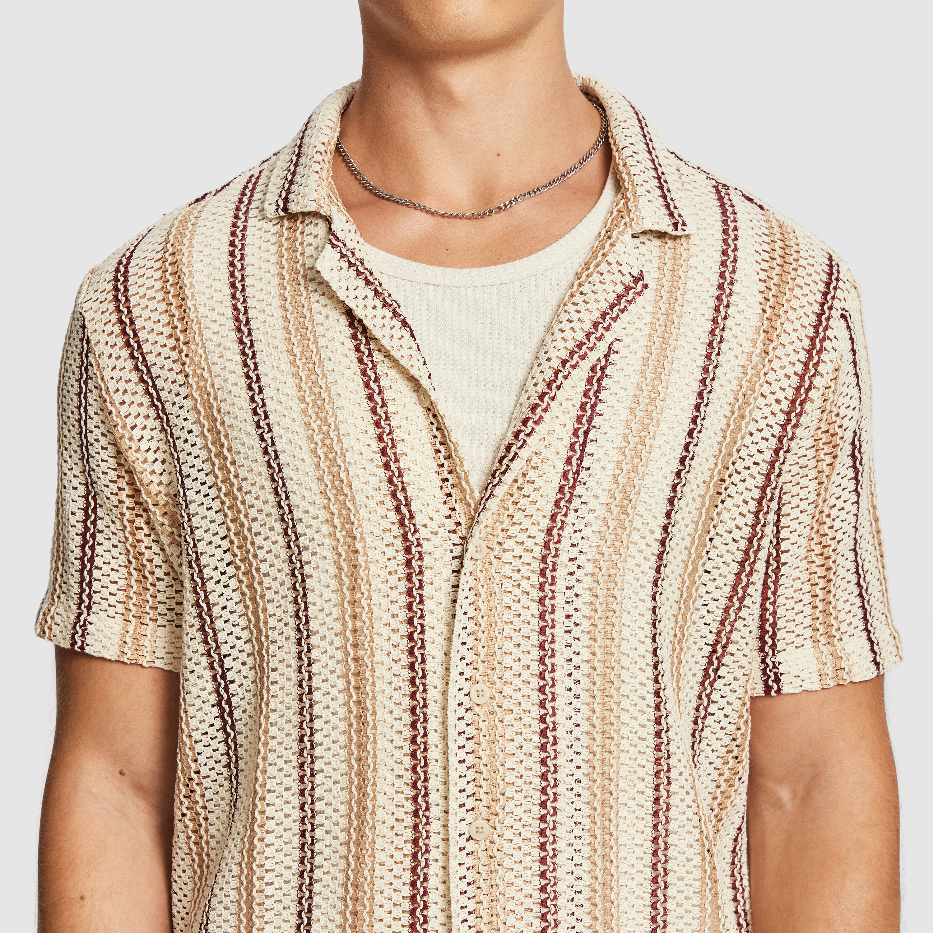 Burgundy Mario Crochet Shirt