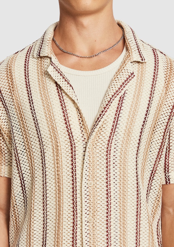 Burgundy Mario Crochet Shirt