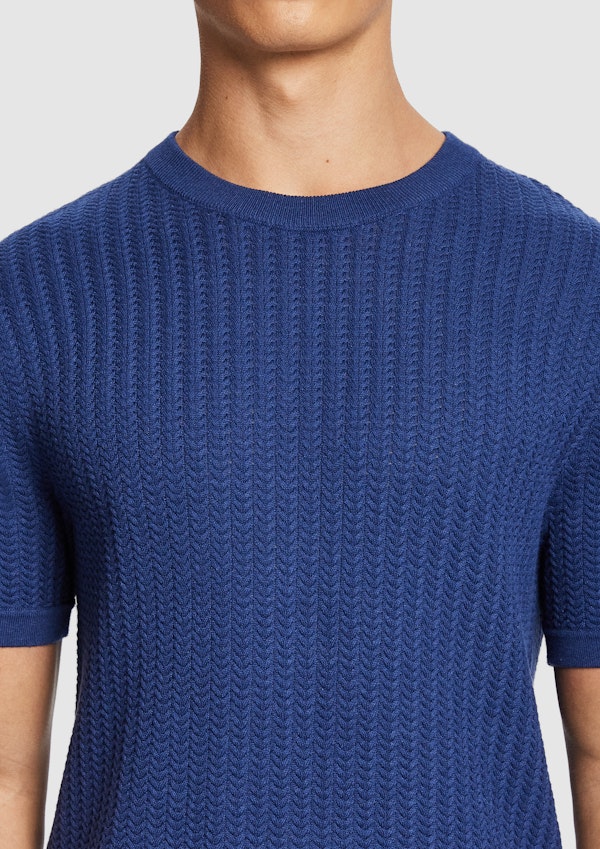 Blue Theodore Knitted Tee