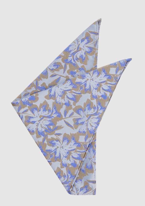 Blue Samos Floral Pocket Square