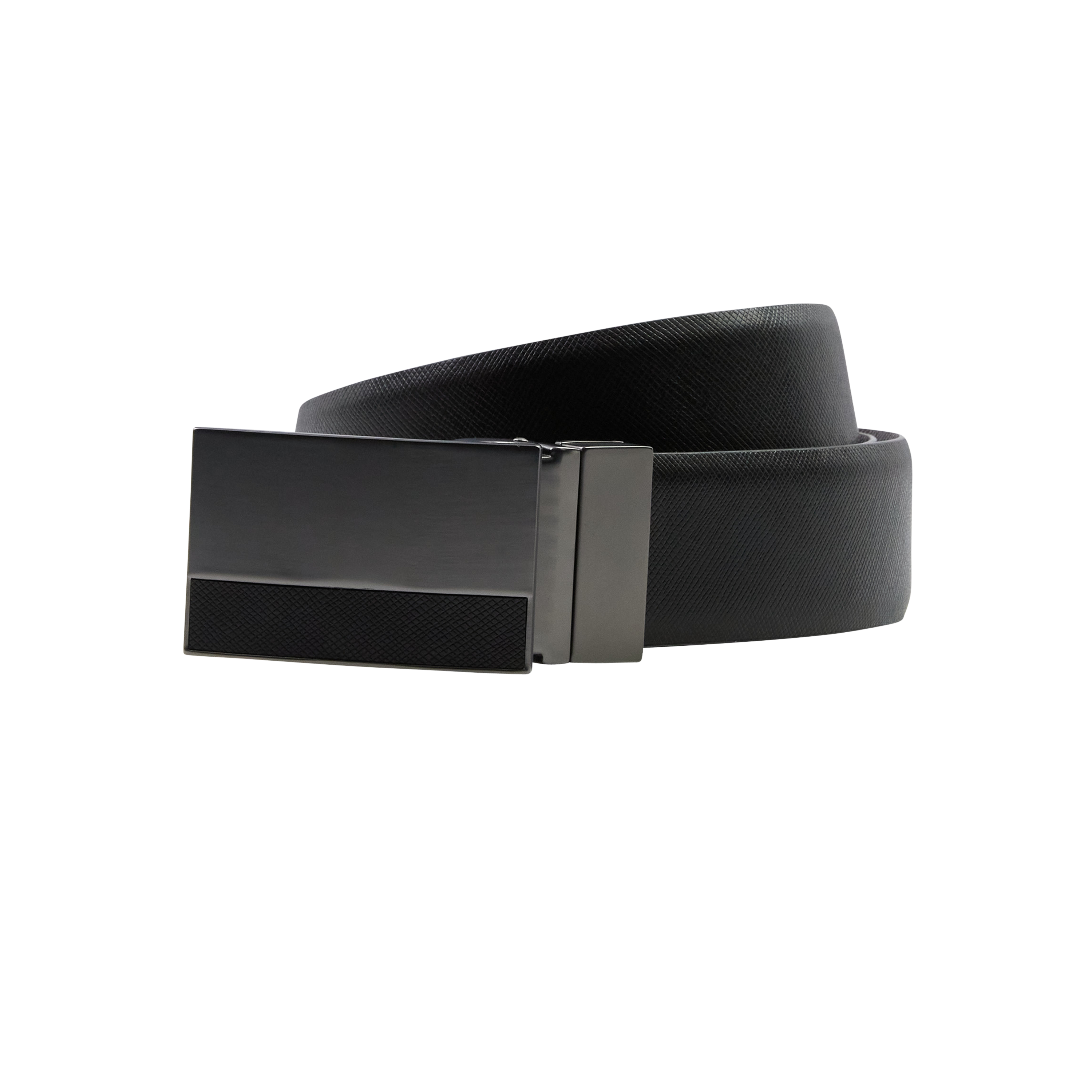 Black Conway Textured Leather Belt | Men's Accessories | yd AU