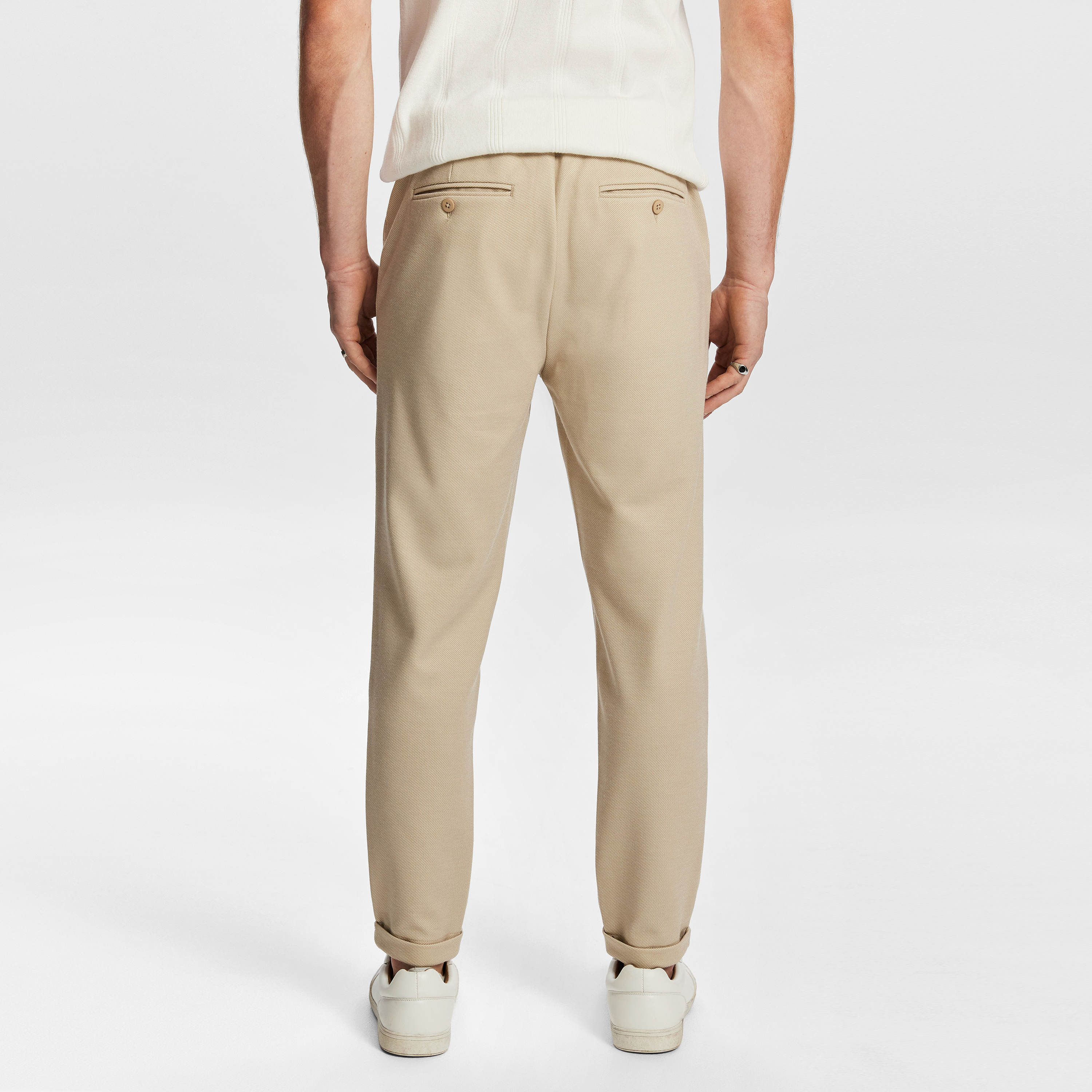 Natural Ascot Slim Cropped Chino