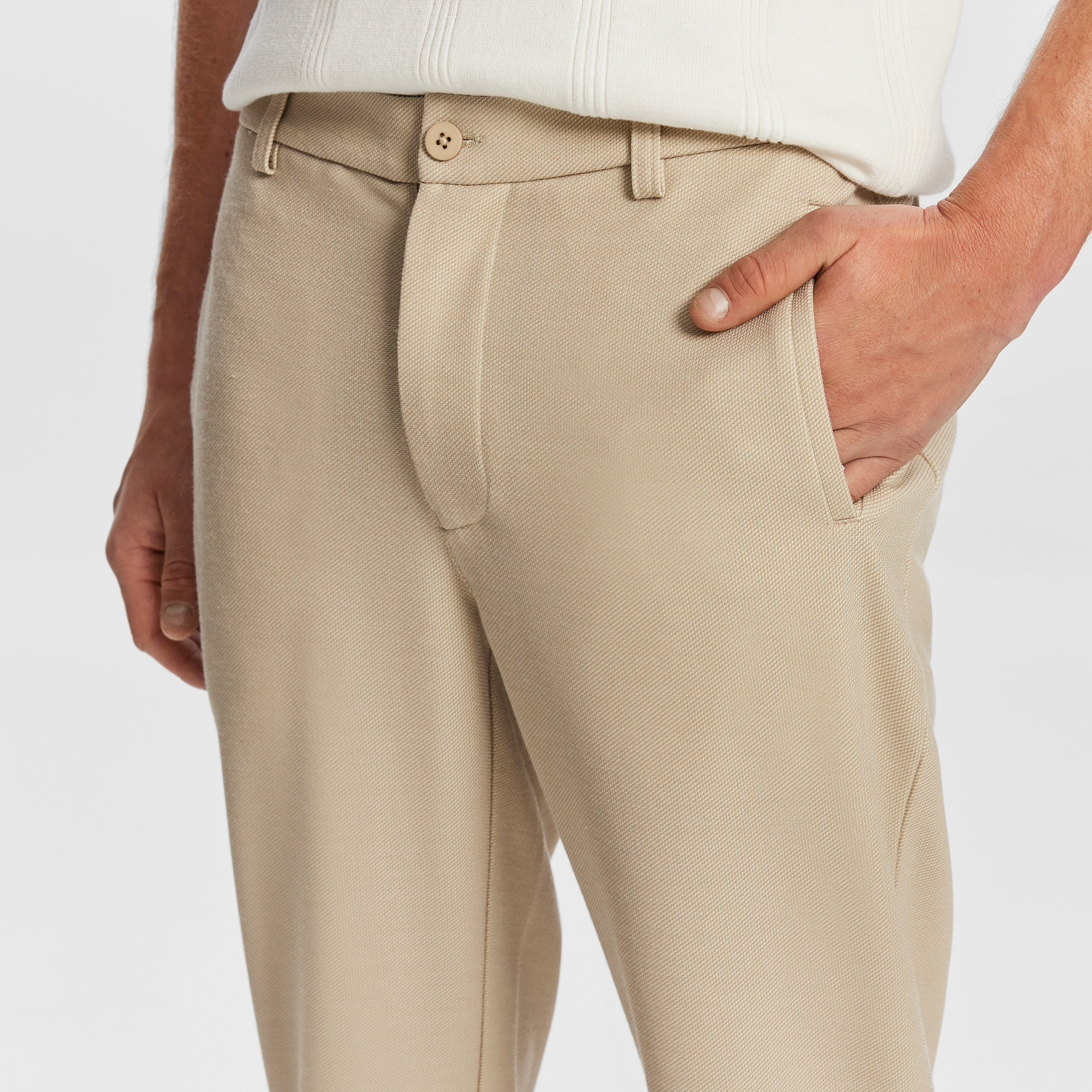 Natural Ascot Slim Cropped Chino
