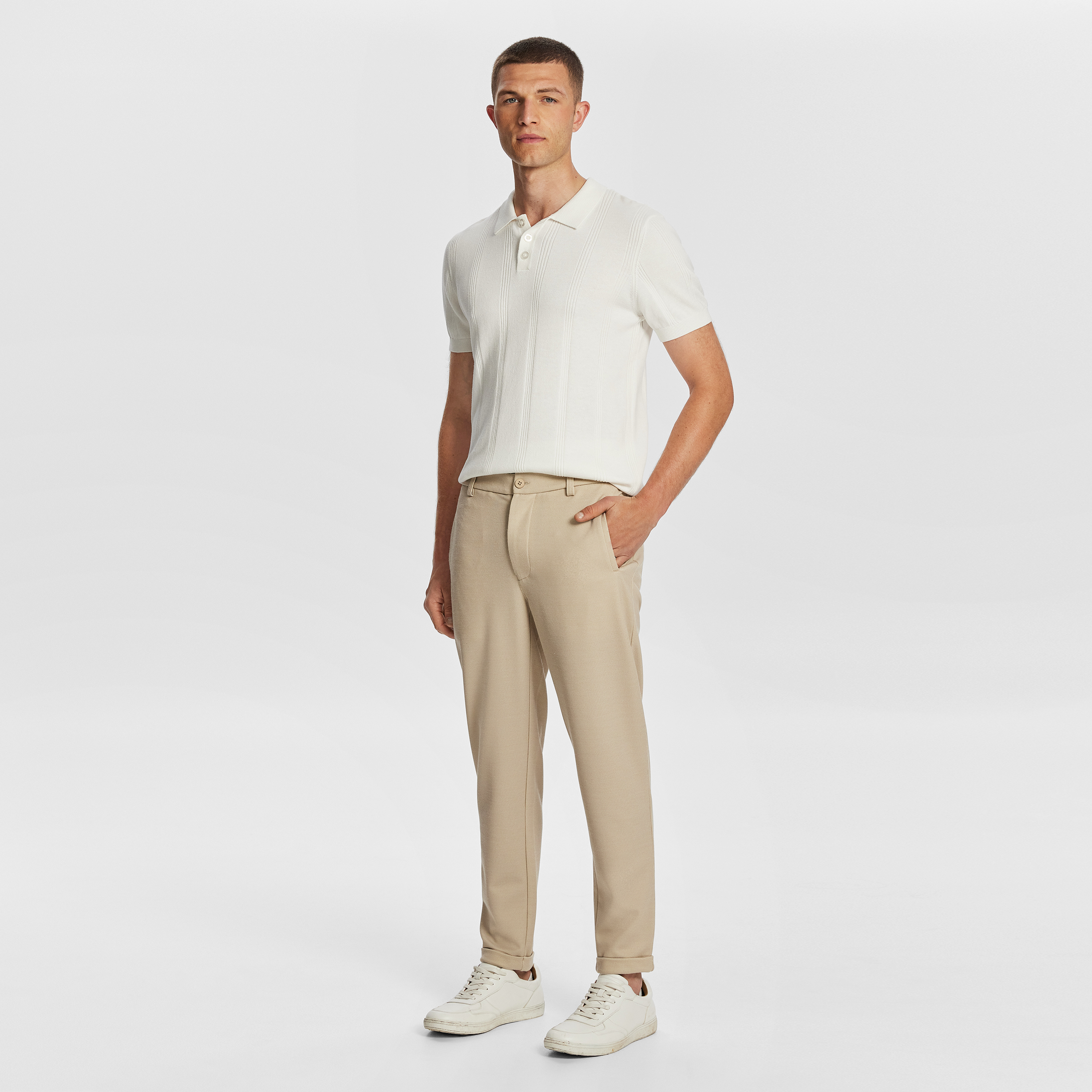 Natural Ascot Slim Cropped Chino