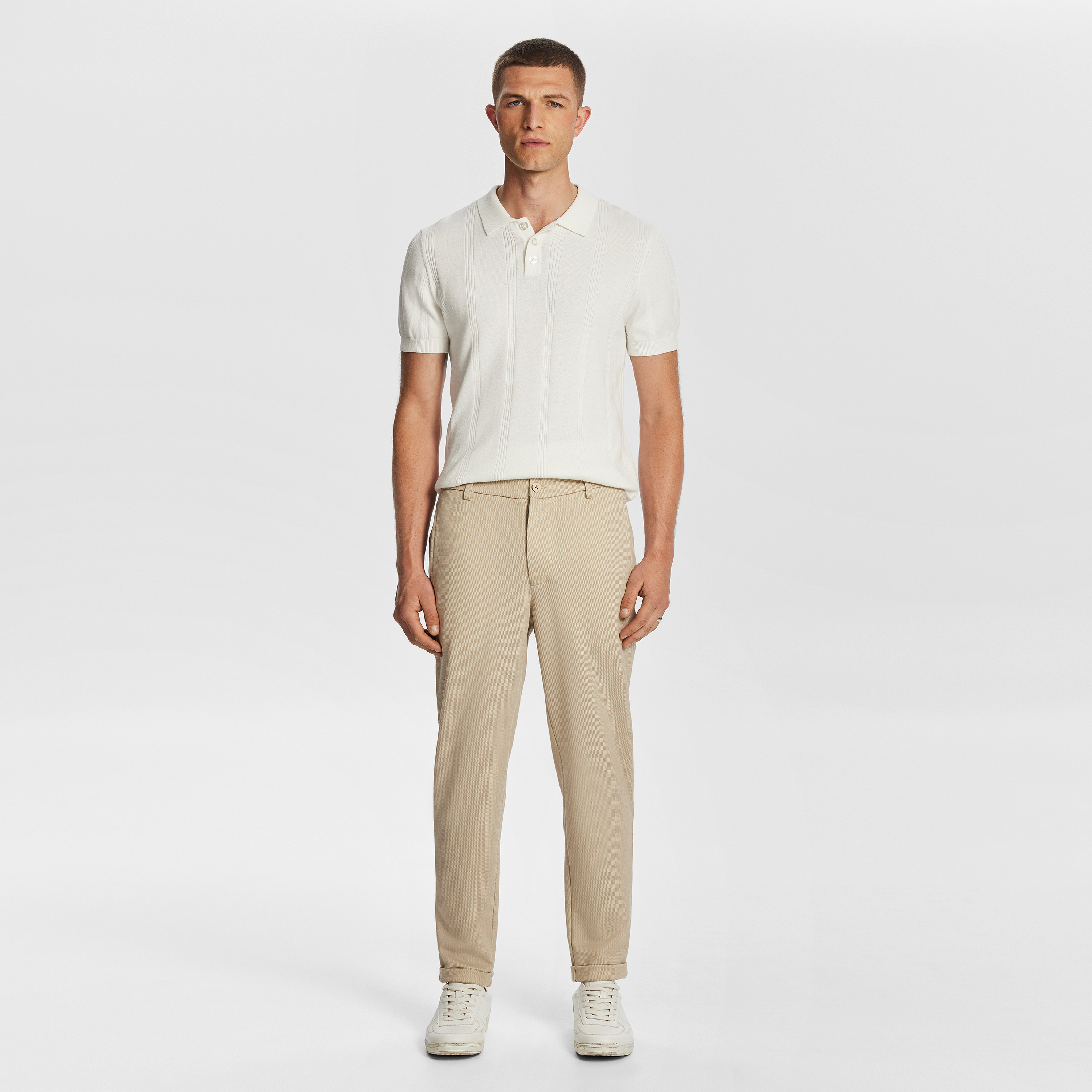 Natural Ascot Slim Cropped Chino