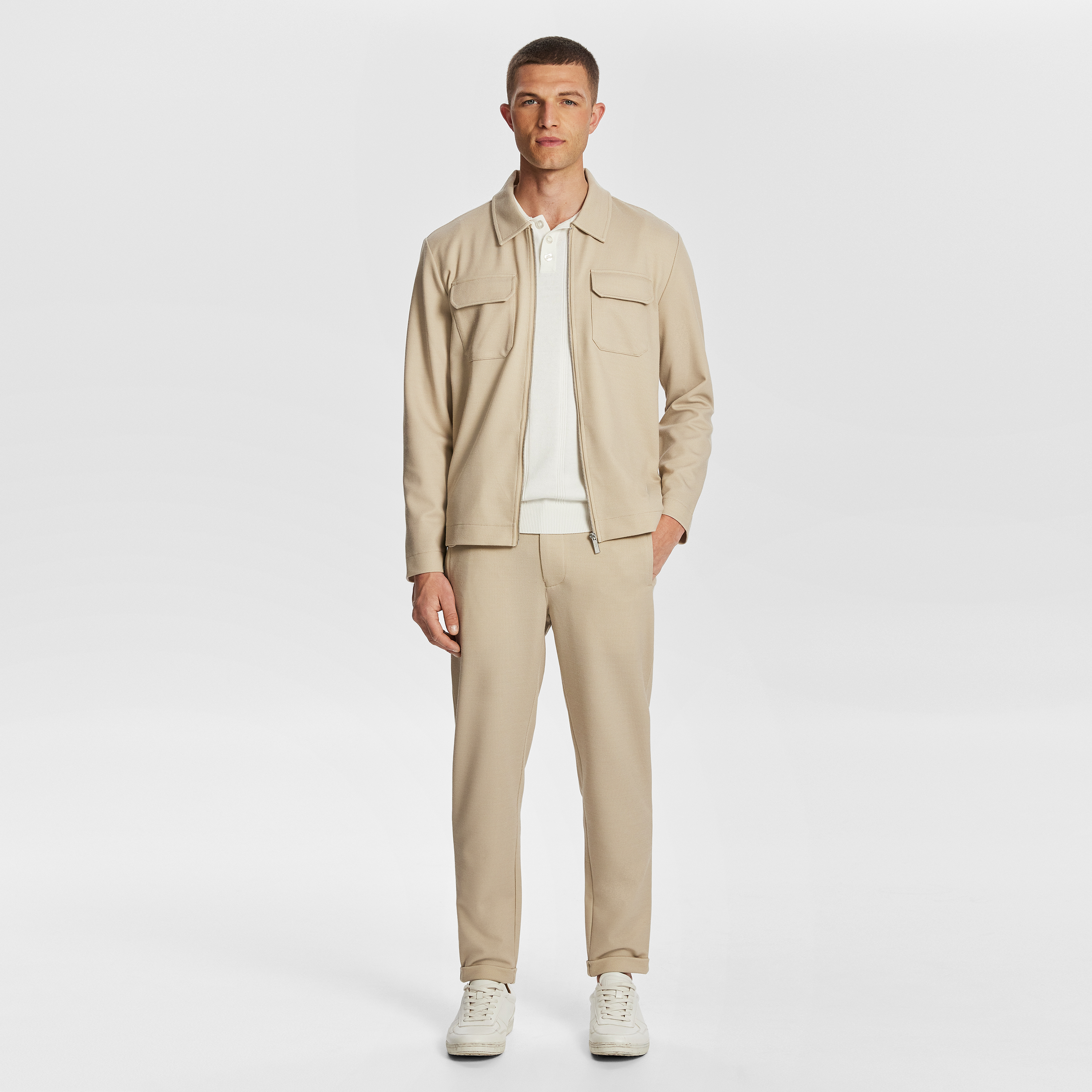 Natural Ascot Slim Cropped Chino