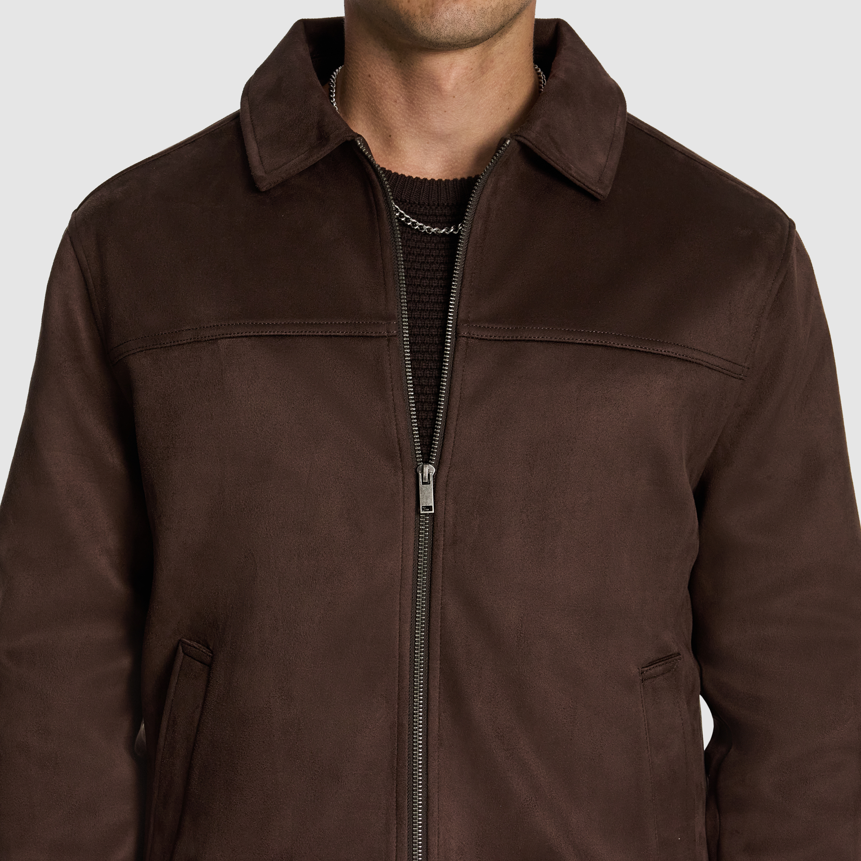 Chocolate Sutherland Faux Suede Jacket