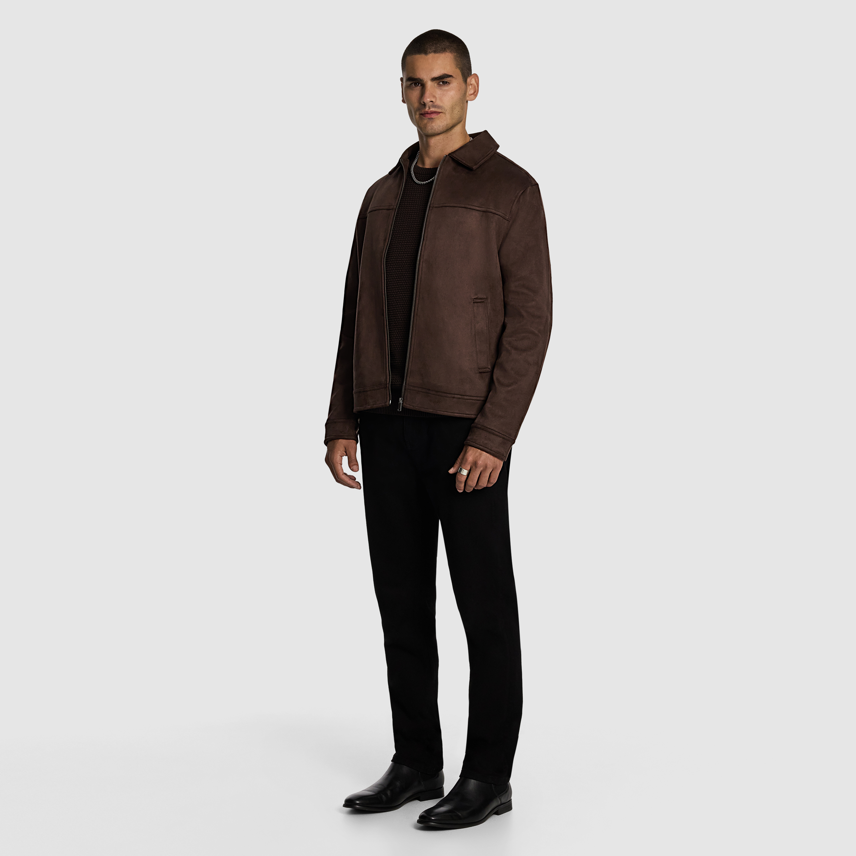 Chocolate Sutherland Faux Suede Jacket