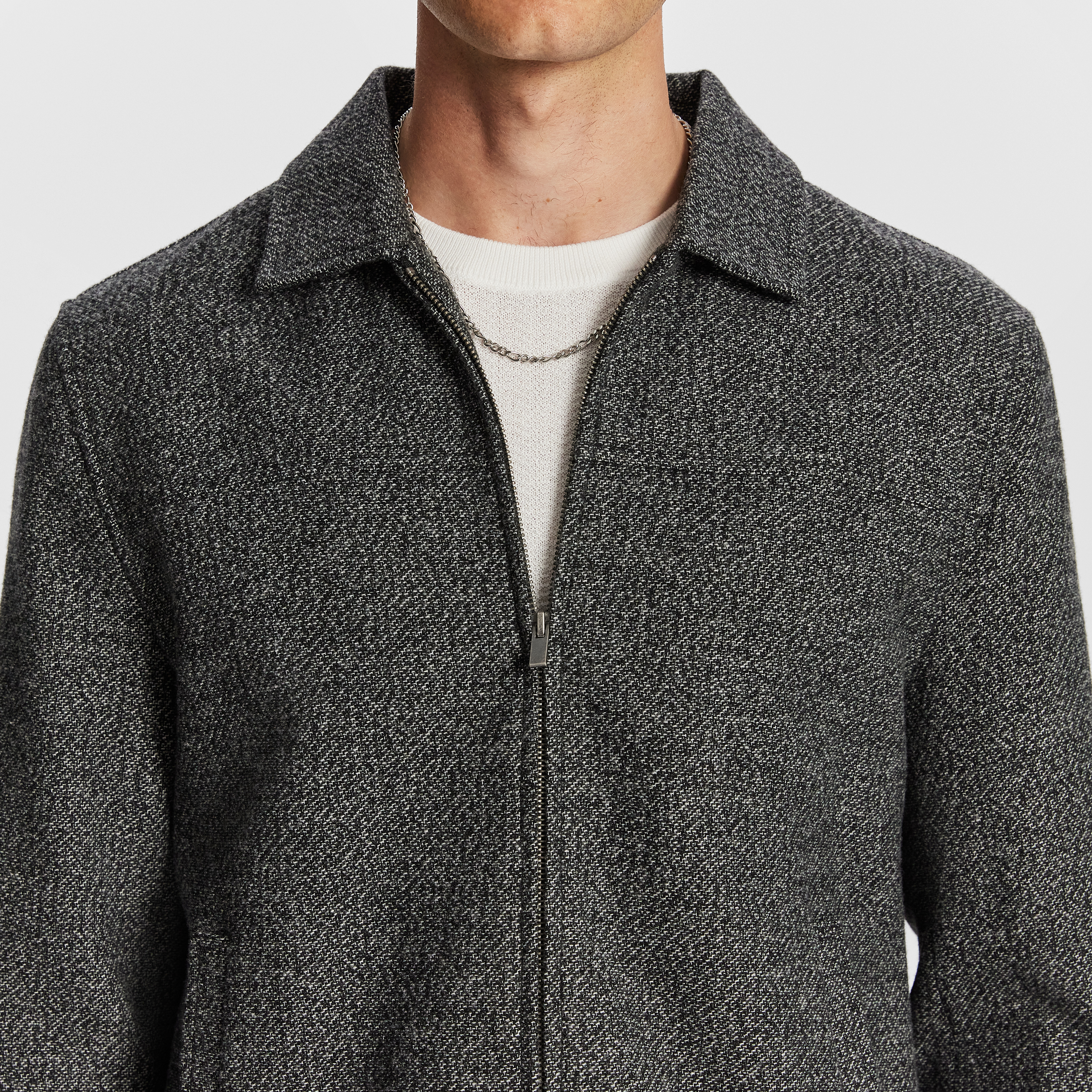 Charcoal Hughes Wool Blend Jacket