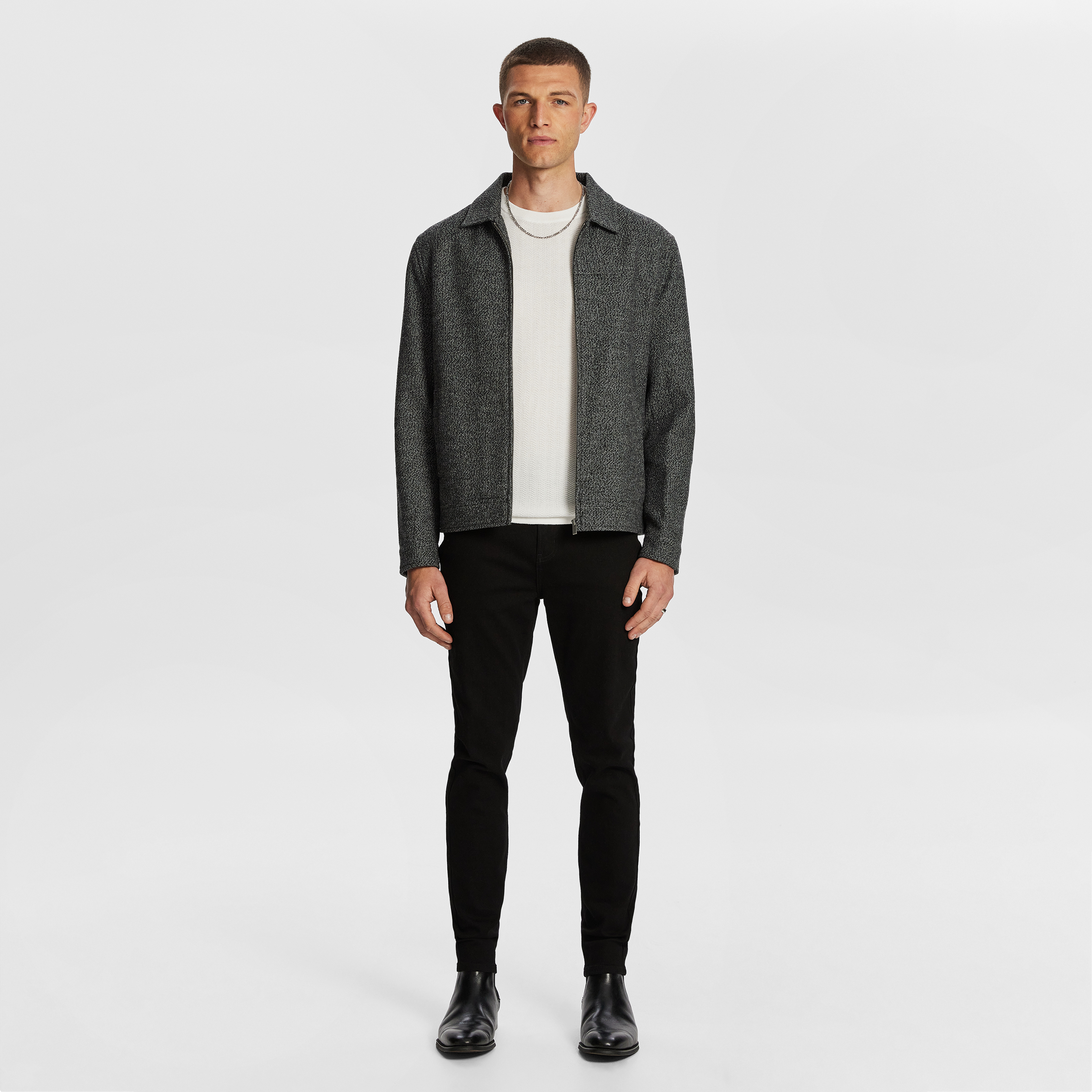 Charcoal Hughes Wool Blend Jacket