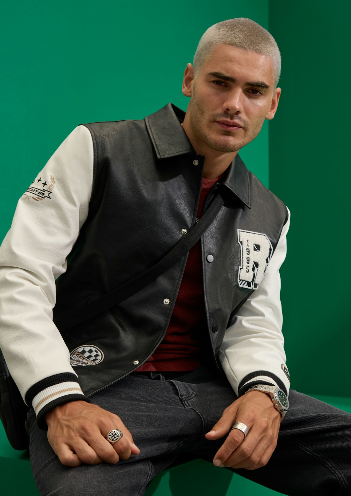Black Stanford Varsity Jacket