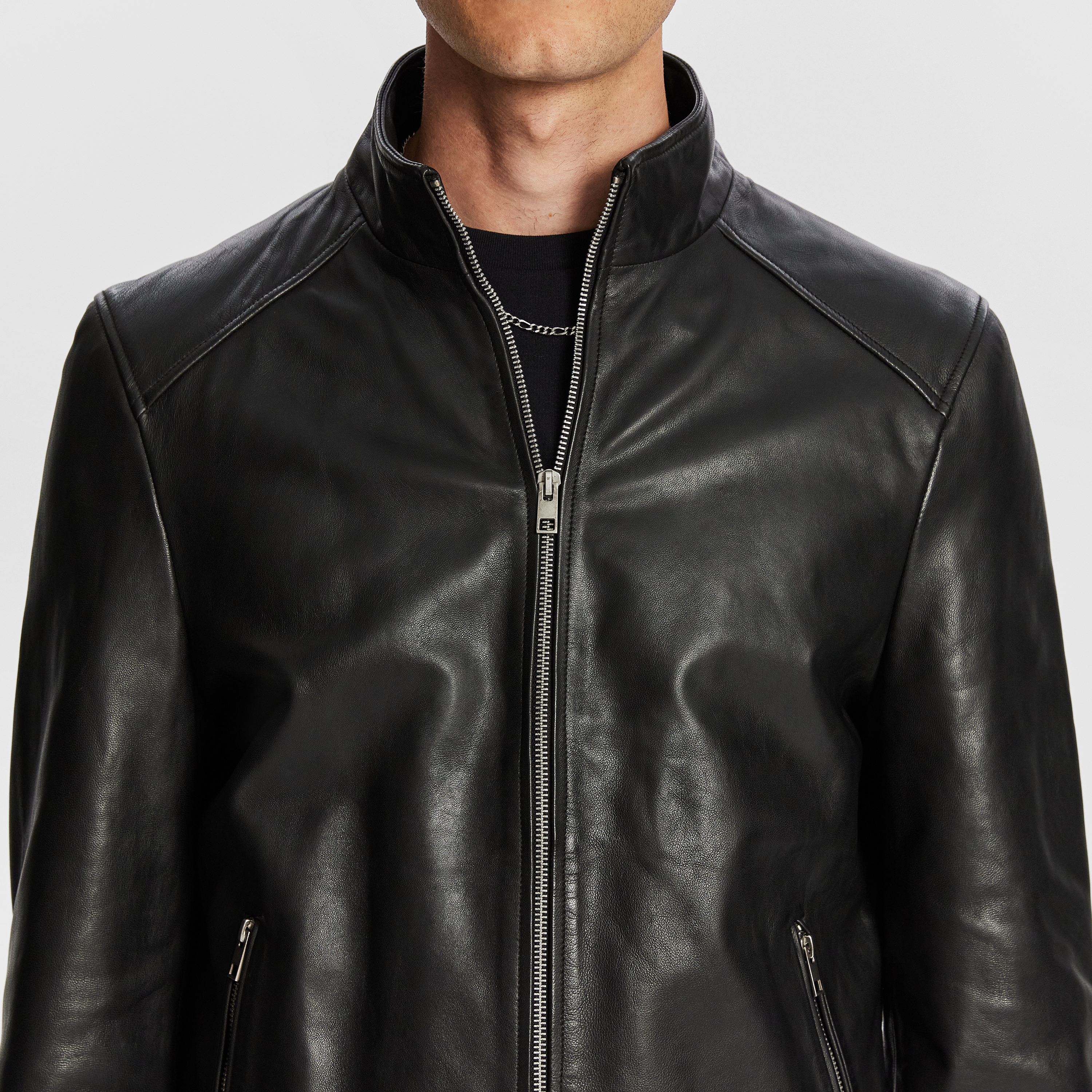 Black Hemsworth Leather Jacket