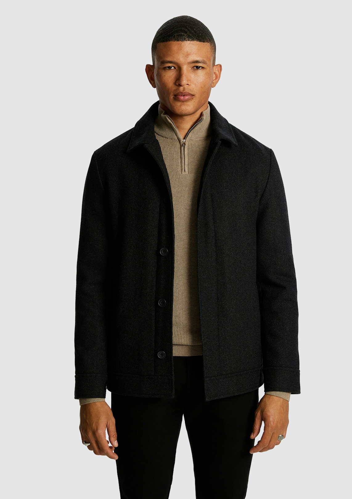 Greenwich Wool Textured Melton Jacket