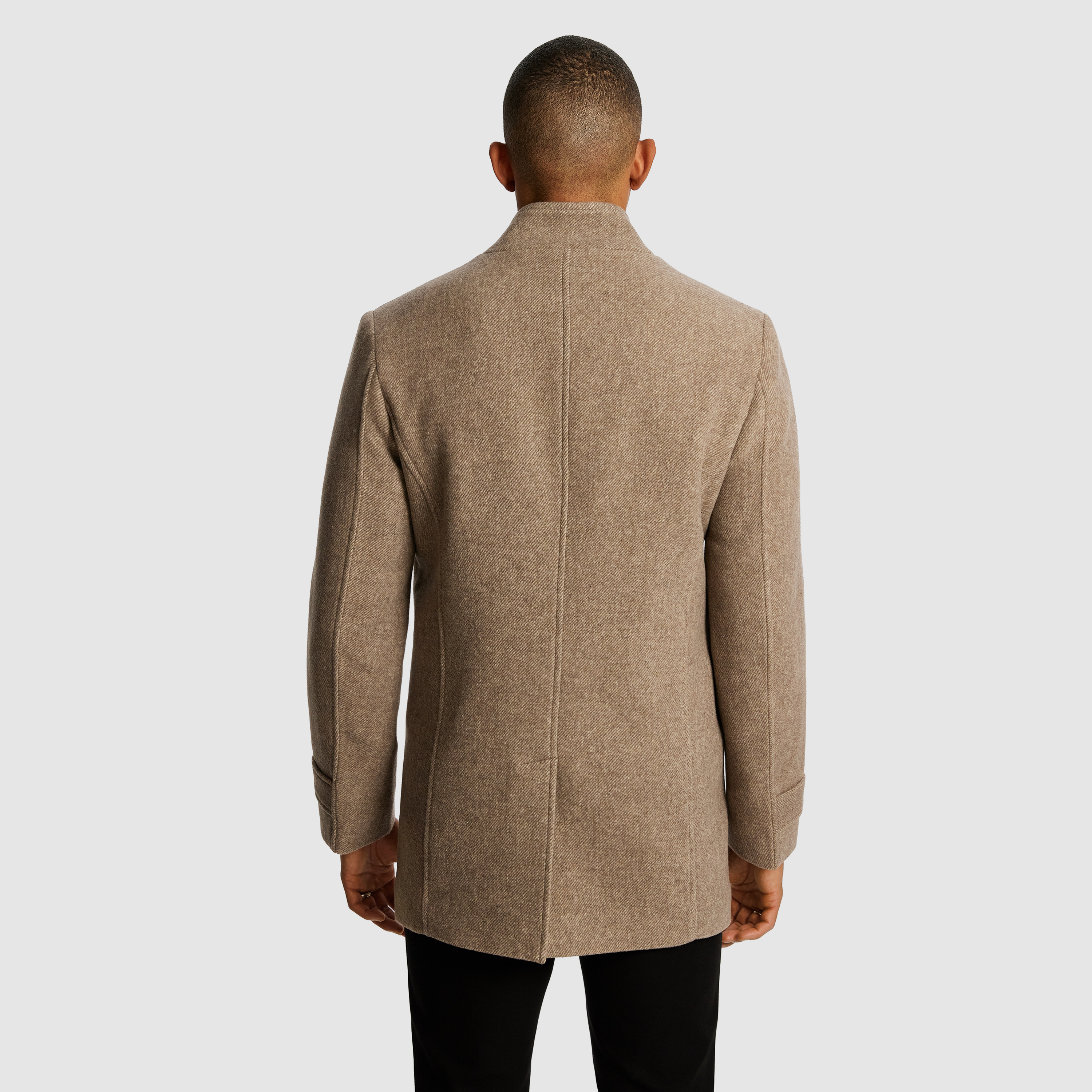 Natural Tribeca Wool Blend Melton Coat
