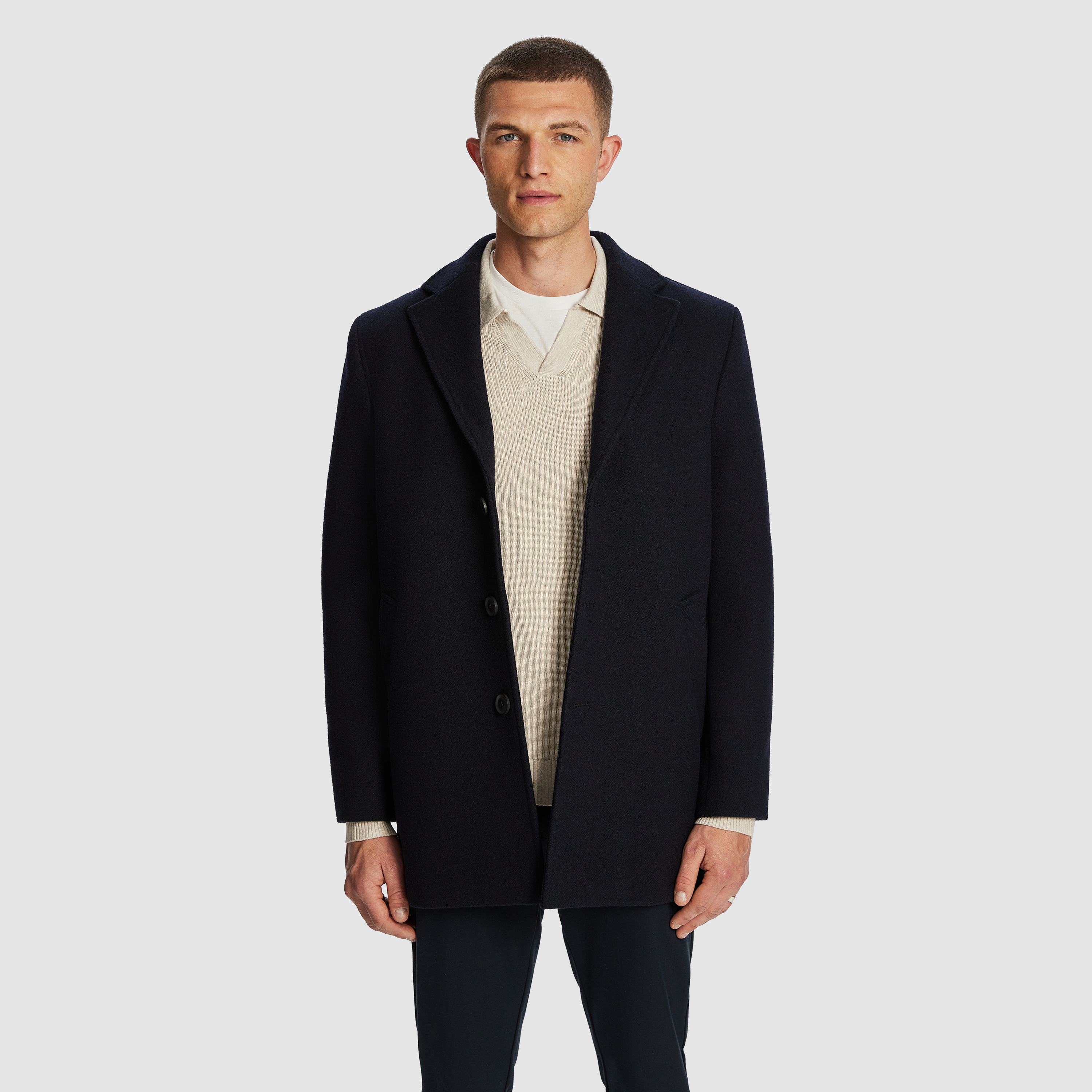 Linked Crombie Wool Blend Jacket