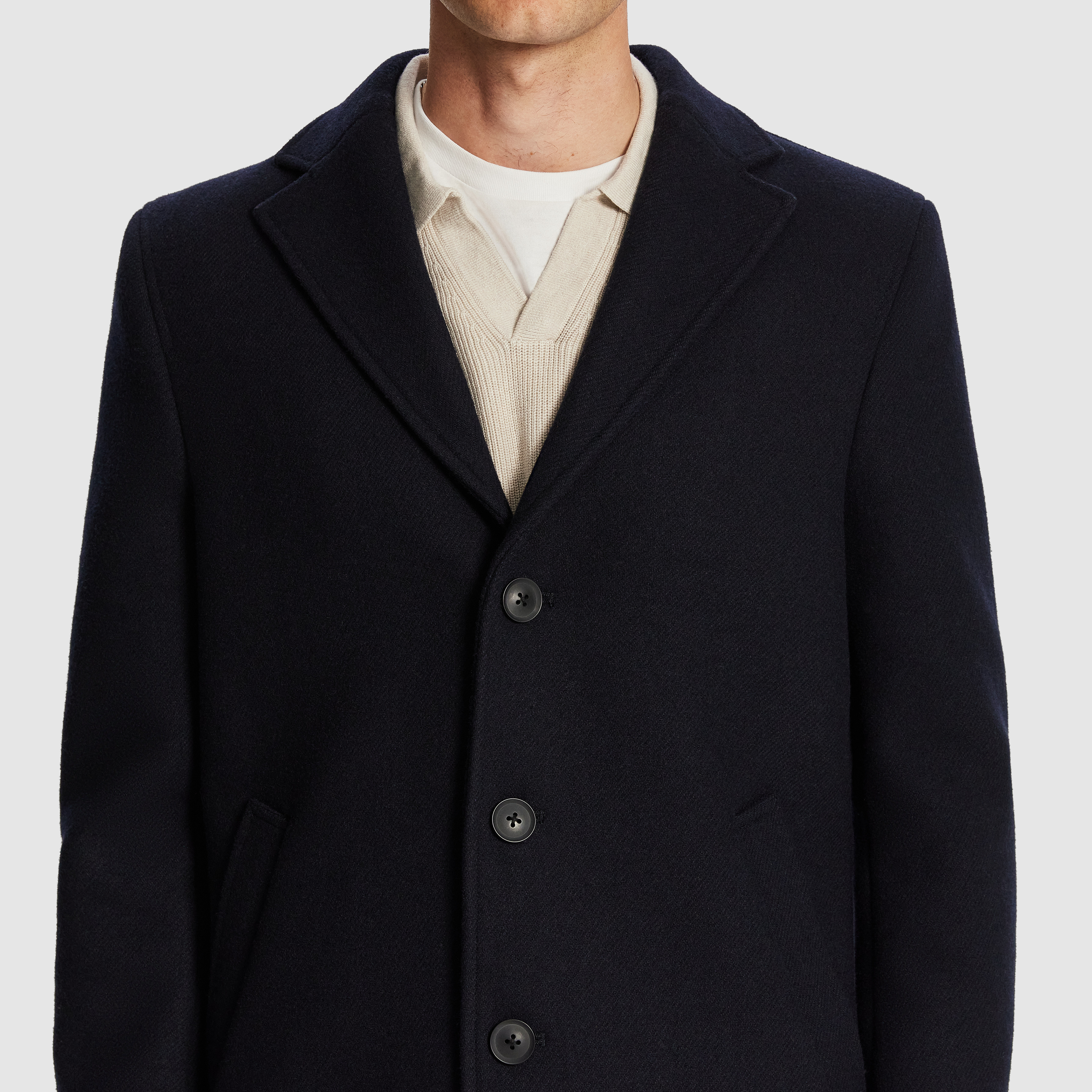 Linked Crombie Wool Blend Jacket