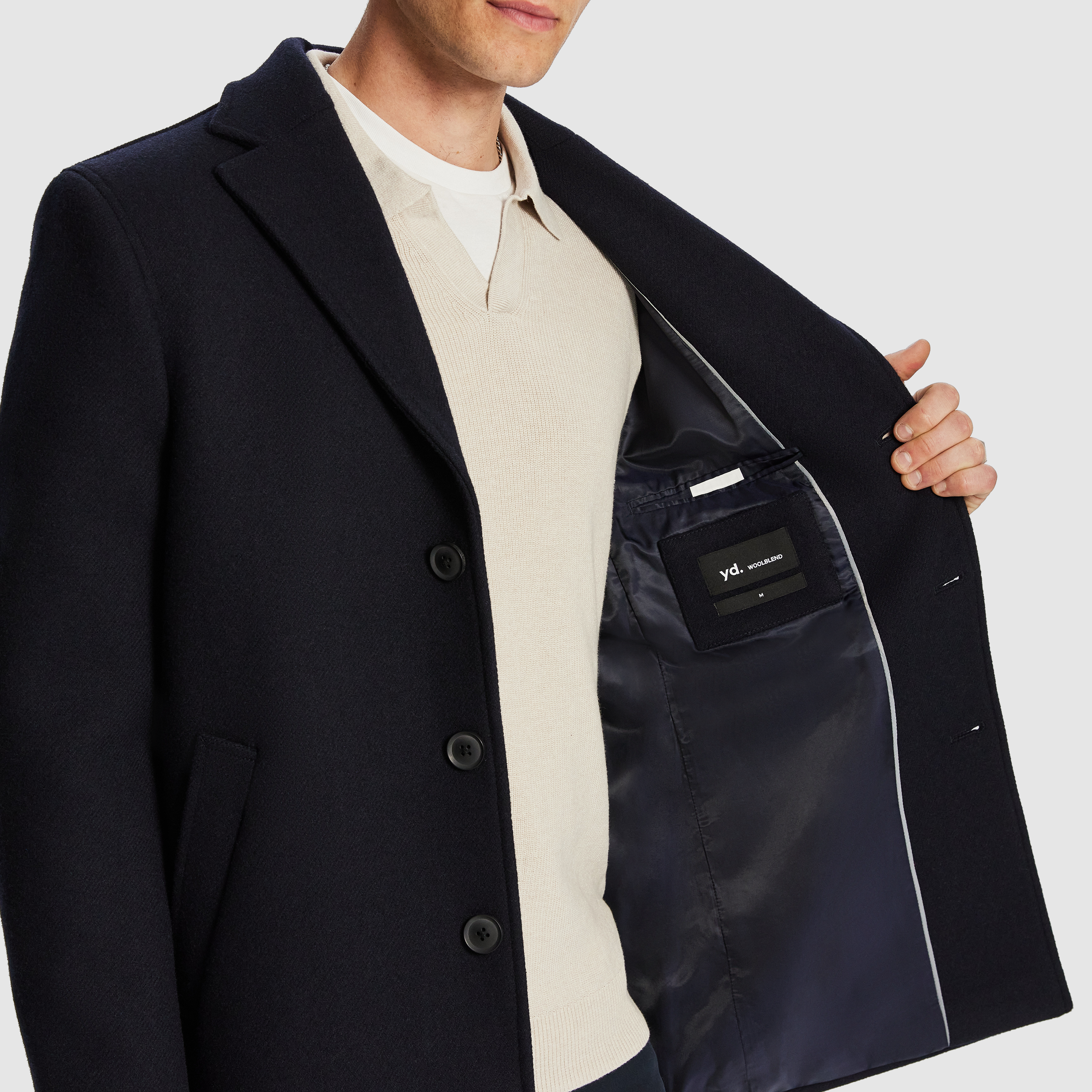 Linked Crombie Wool Blend Jacket