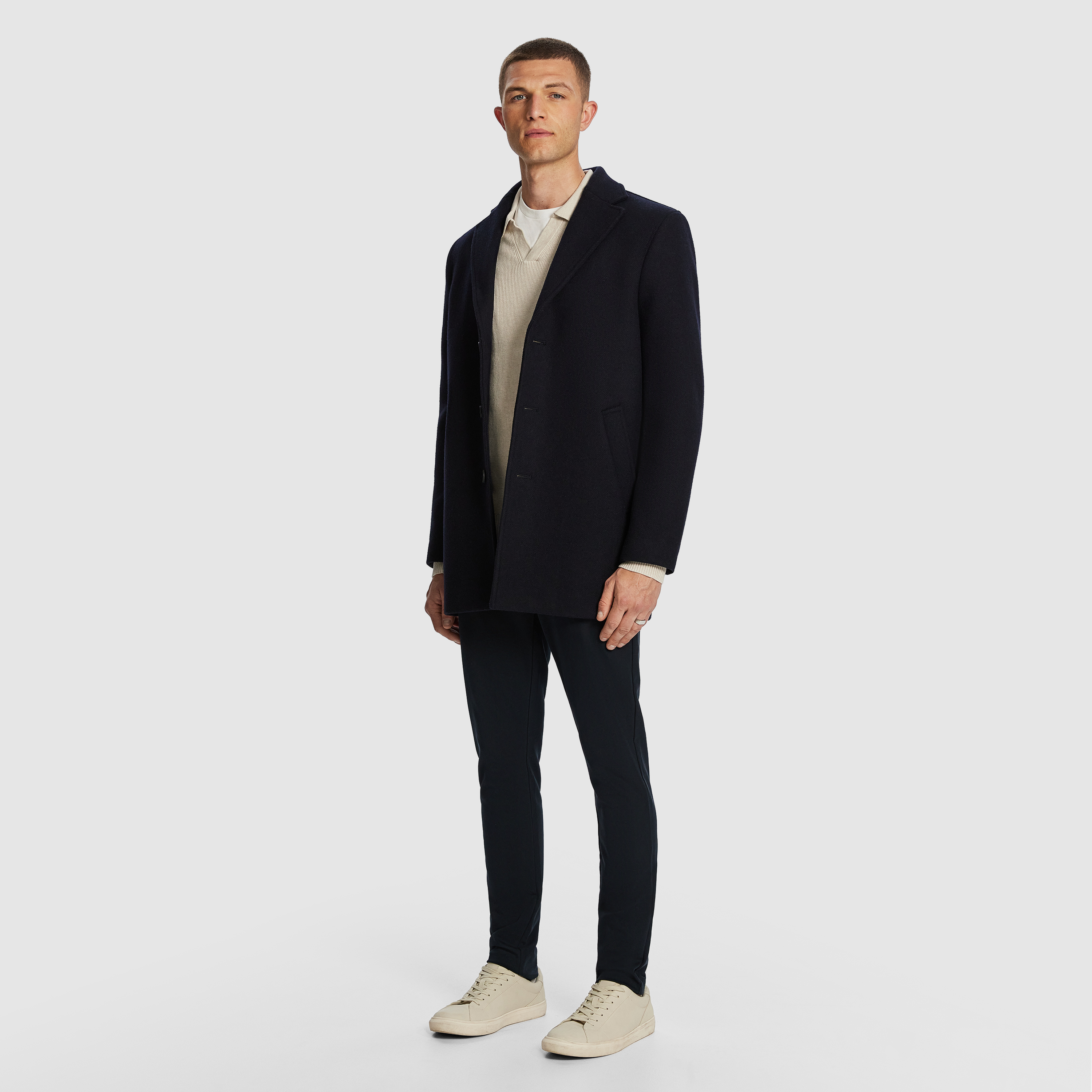 Linked Crombie Wool Blend Jacket