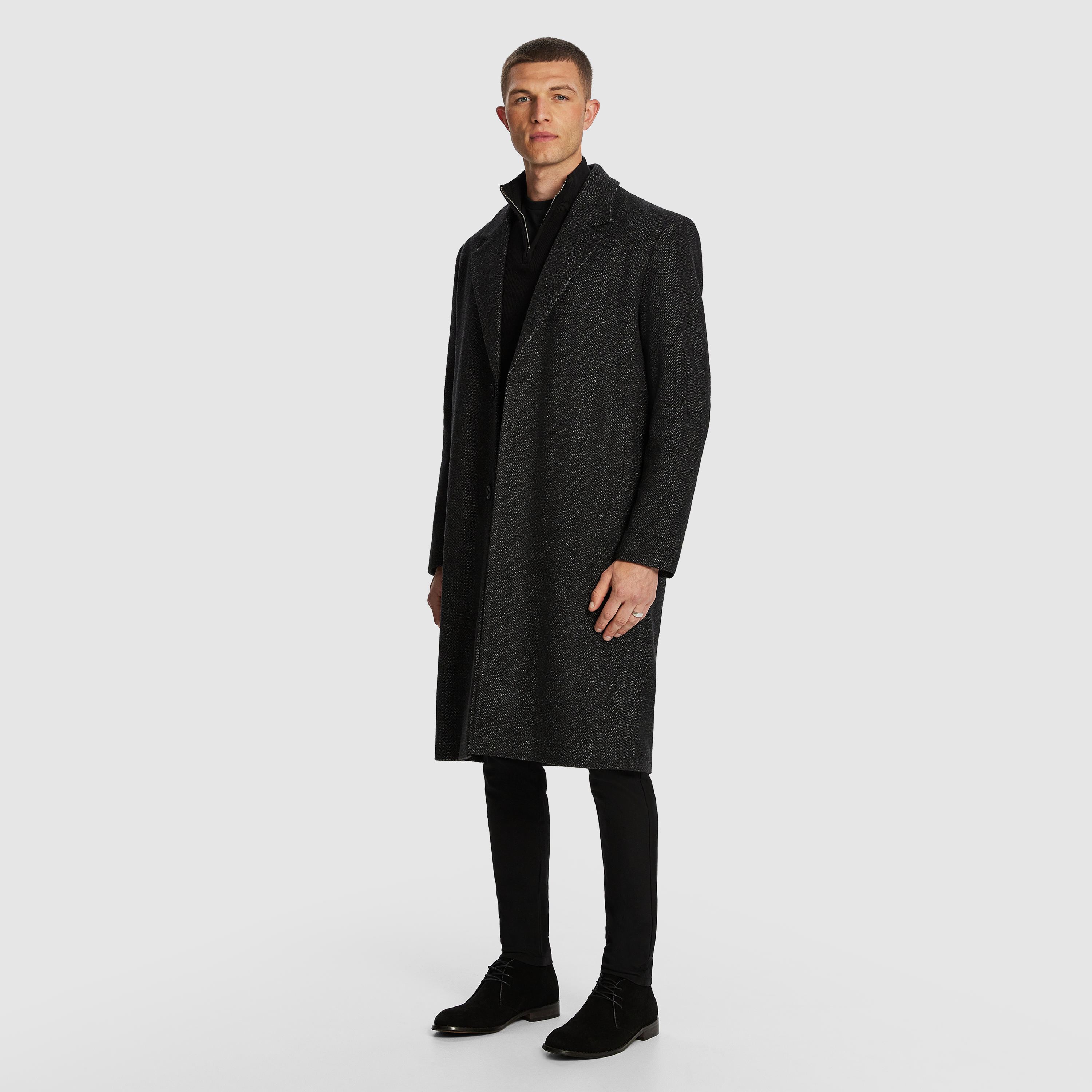 Charcoal Saint Oversized Textured Duster Coat