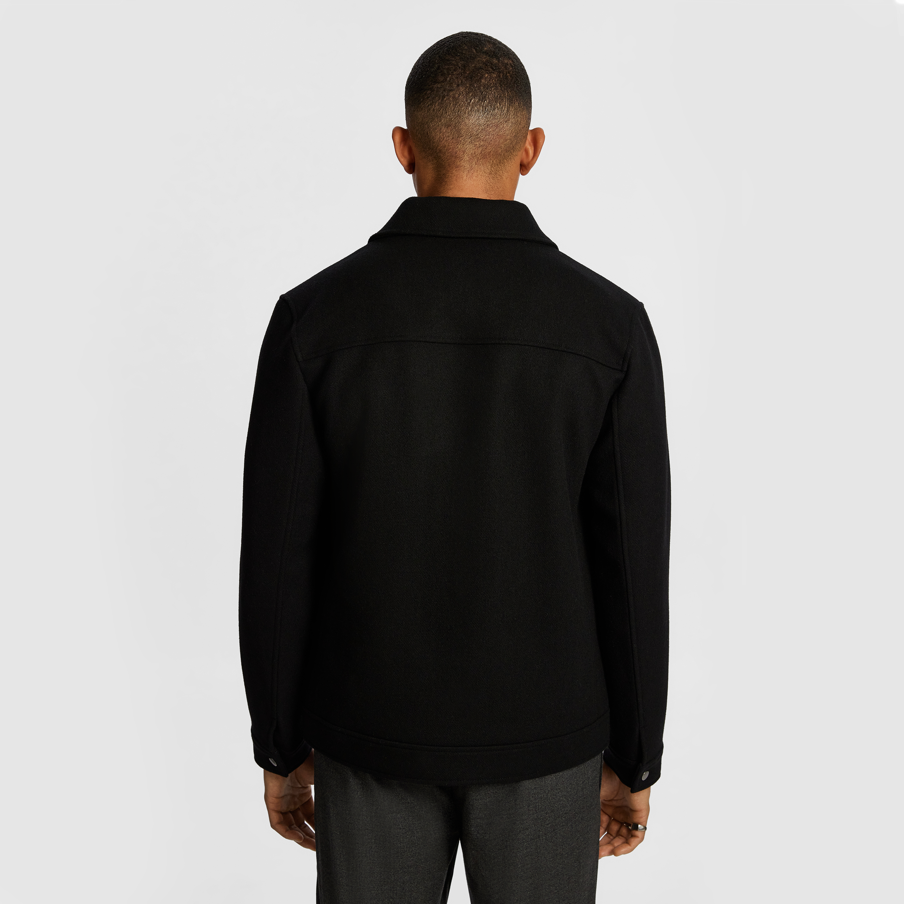 Black Luciano Premium Wool Blend Dress Jacket