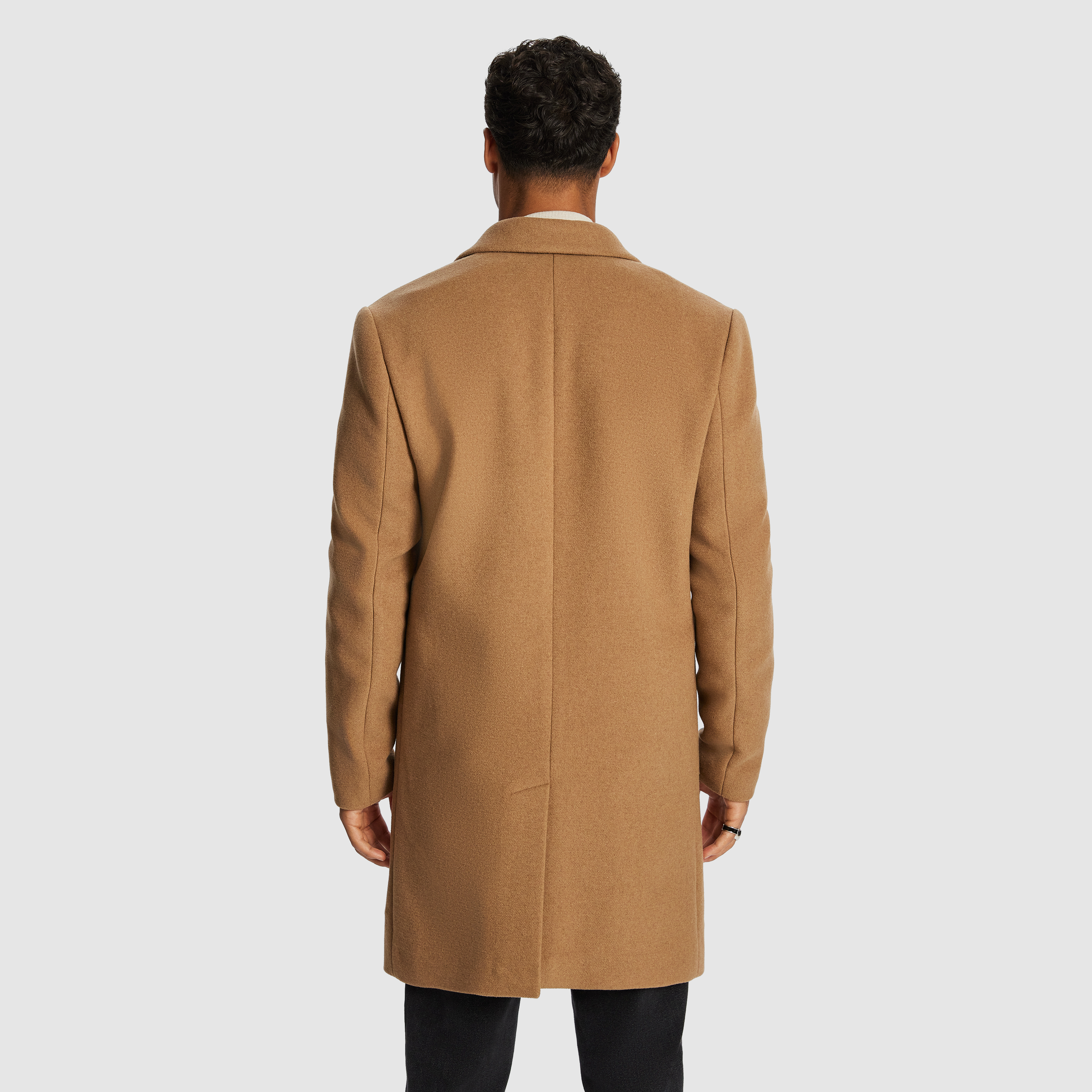 Caramel Alaskan Un Lined Wool Blend Duster Coat