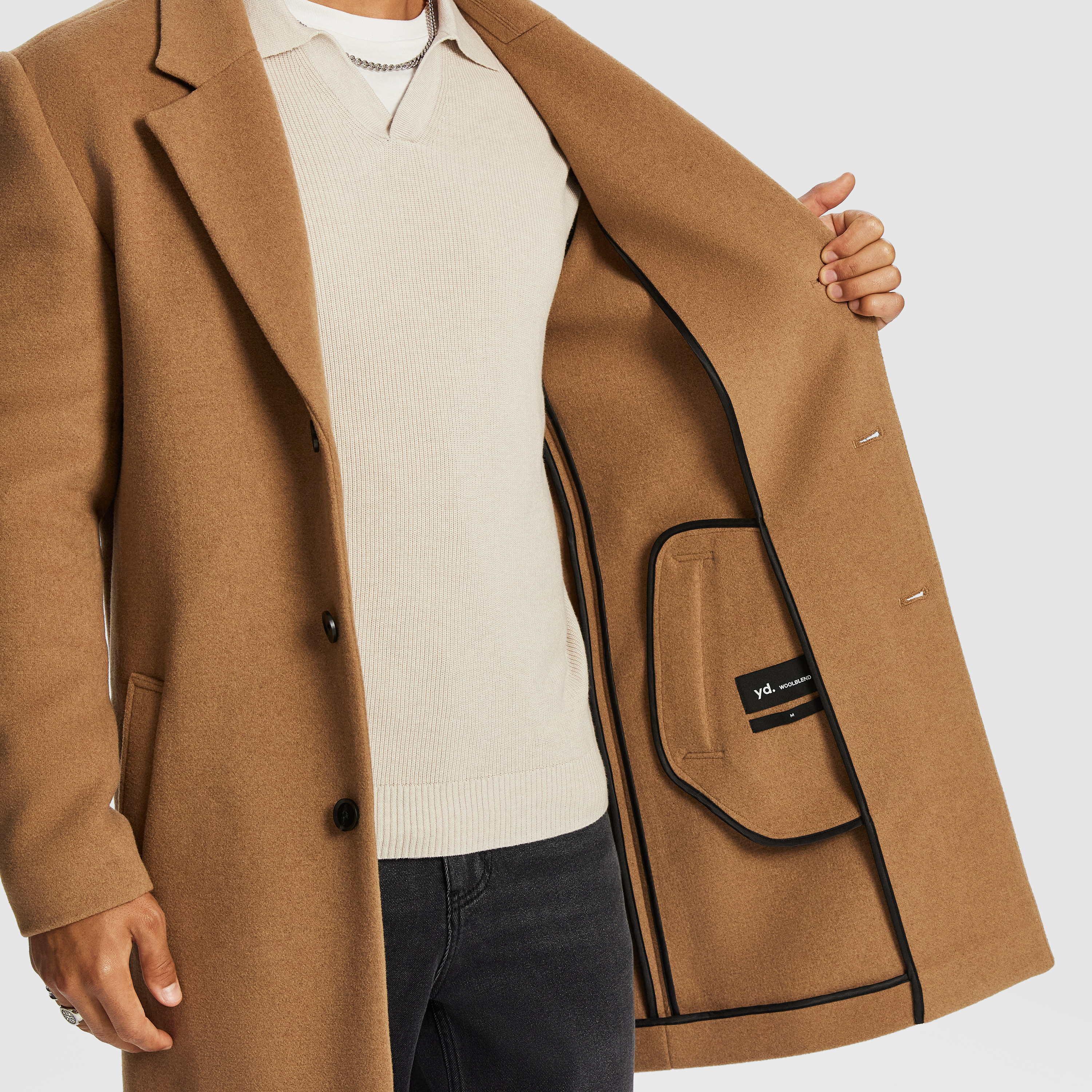 Caramel Alaskan Un Lined Wool Blend Duster Coat