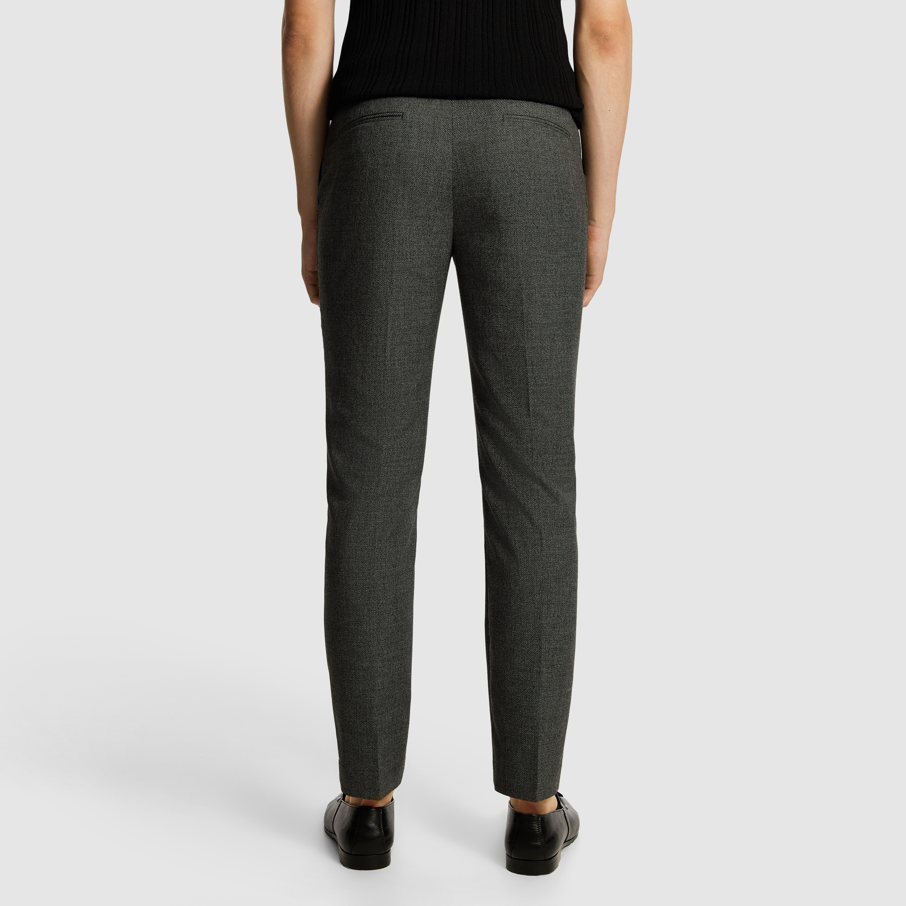Charcoal Chapman Textured Stretch Slim Dress Pants
