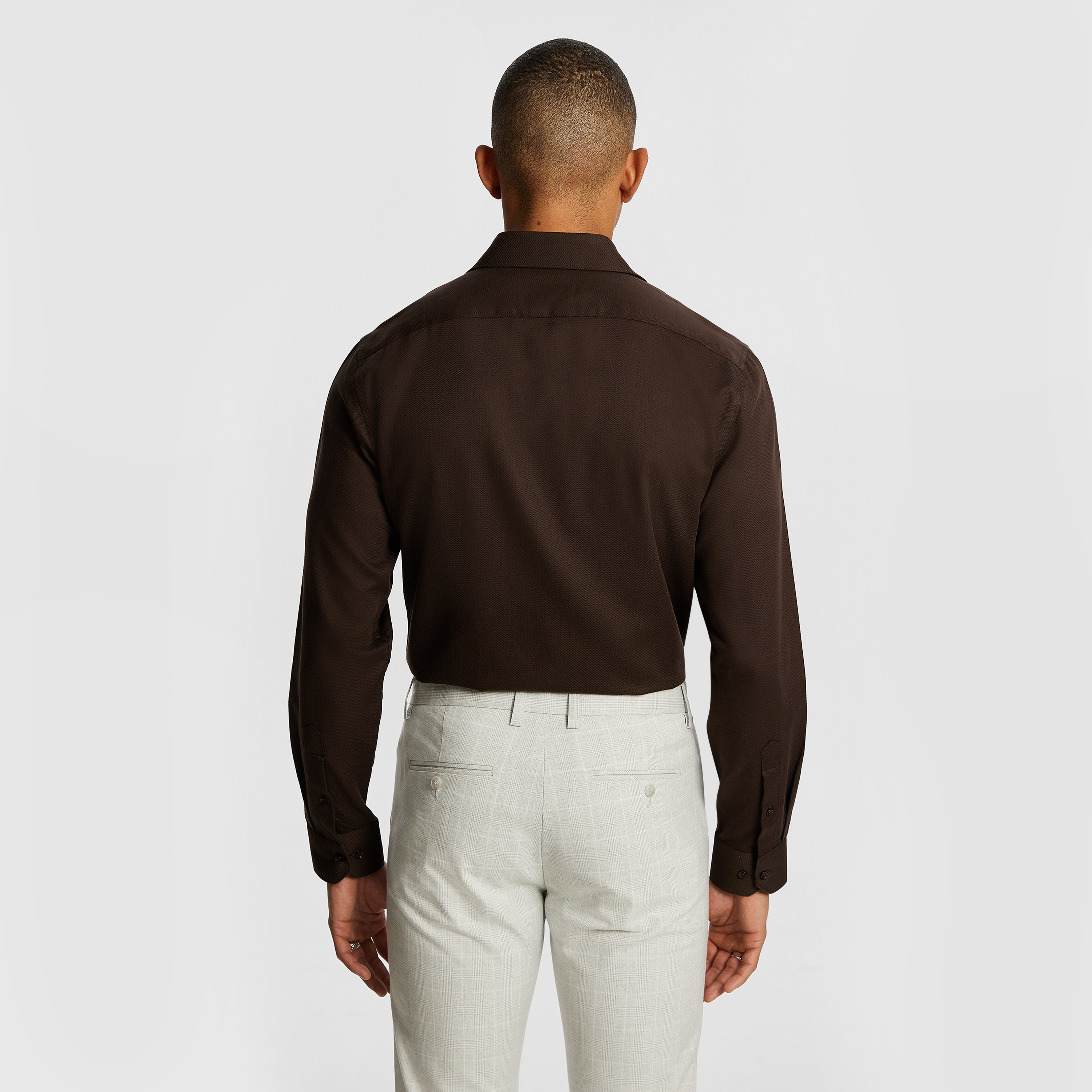 Nightfall Pure Cotton Herringbone Regular Fit Shirt