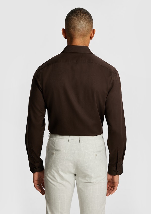 Nightfall Pure Cotton Herringbone Regular Fit Shirt