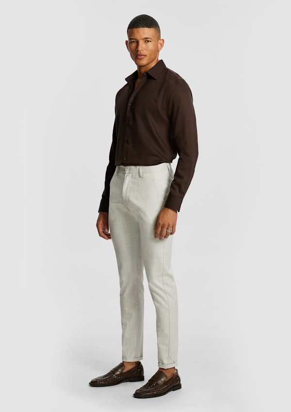 Nightfall Pure Cotton Herringbone Regular Fit Shirt