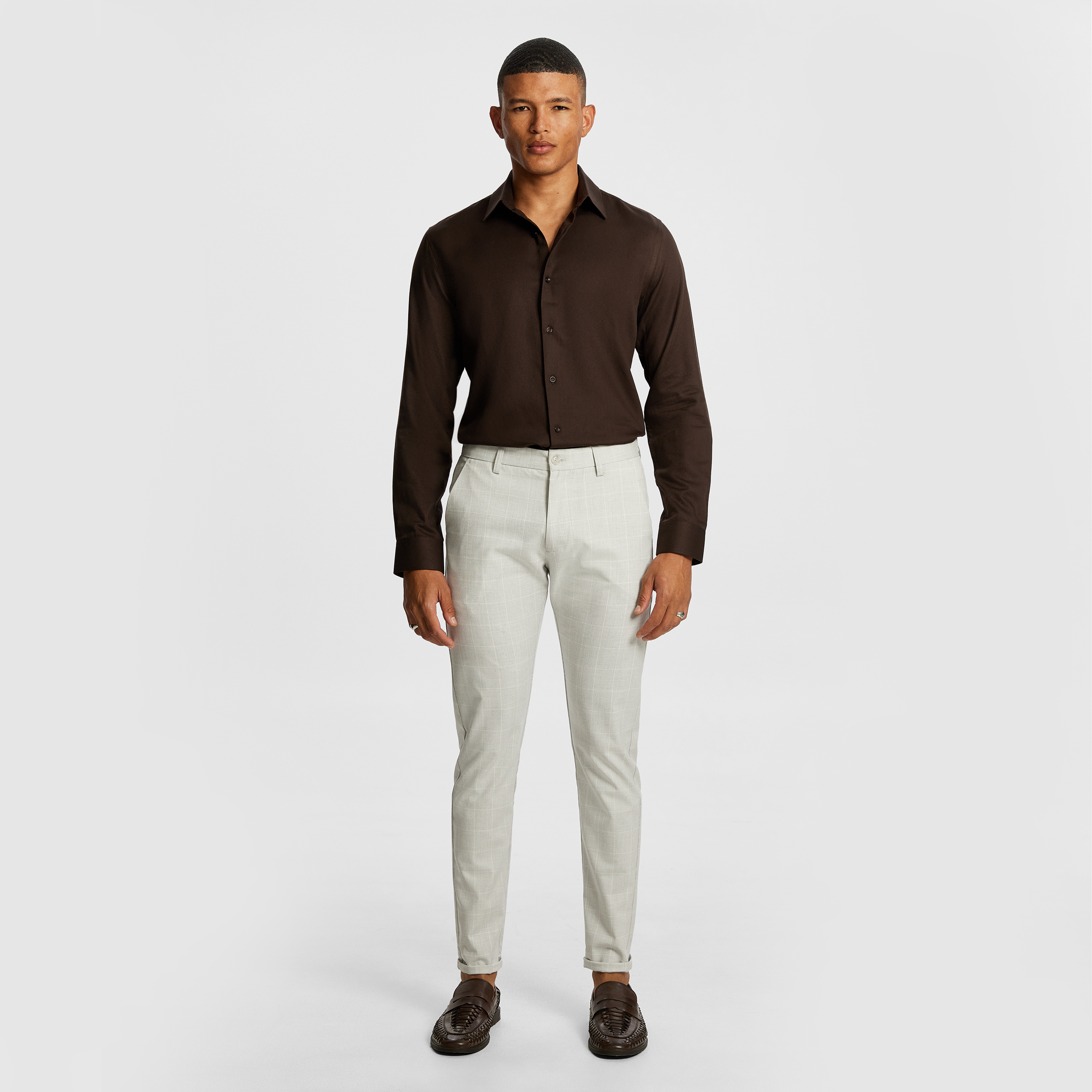 Nightfall Pure Cotton Herringbone Regular Fit Shirt
