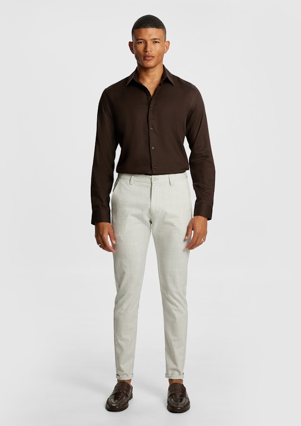 Nightfall Pure Cotton Herringbone Regular Fit Shirt