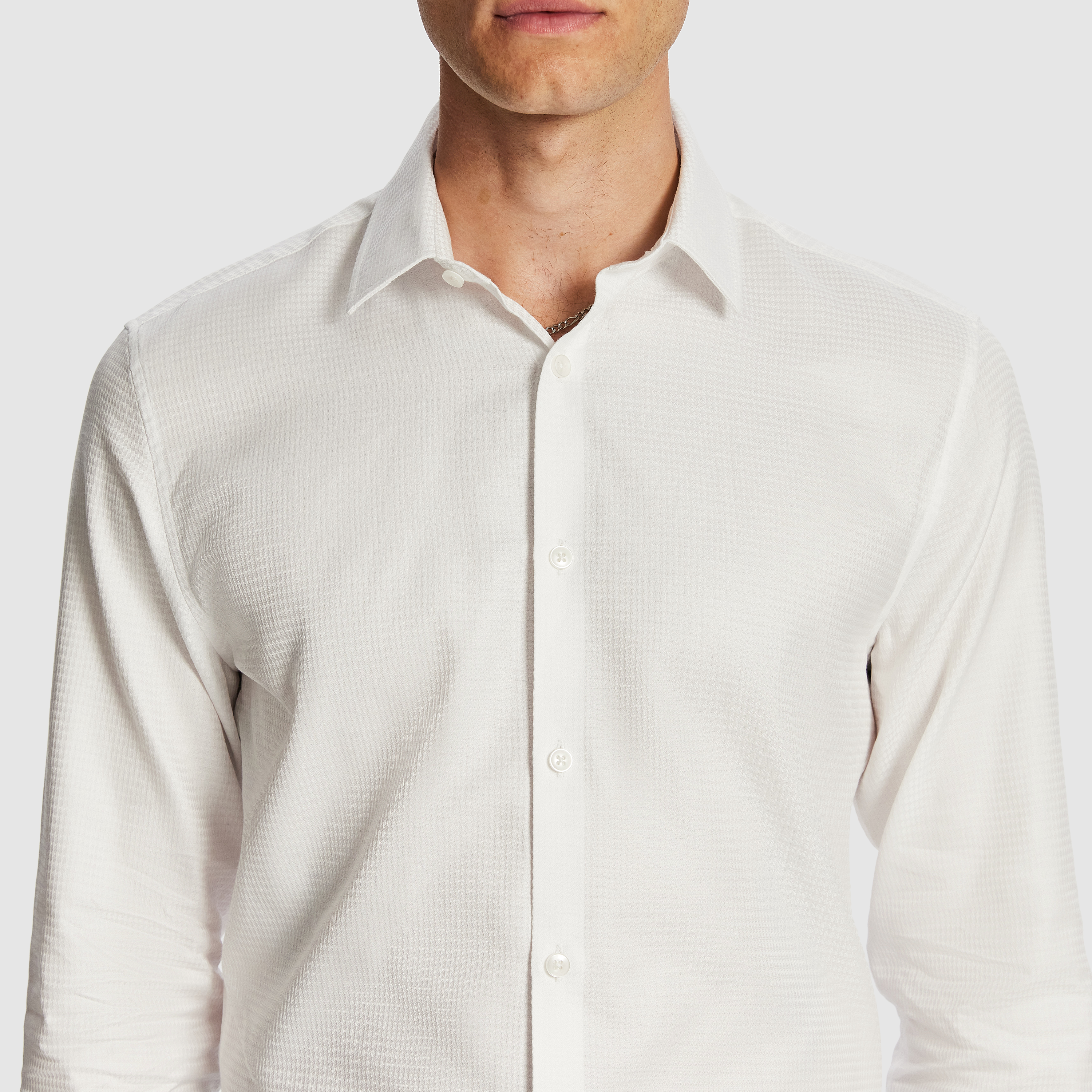 City Slim Textured Pure Cotton Dress Shirt