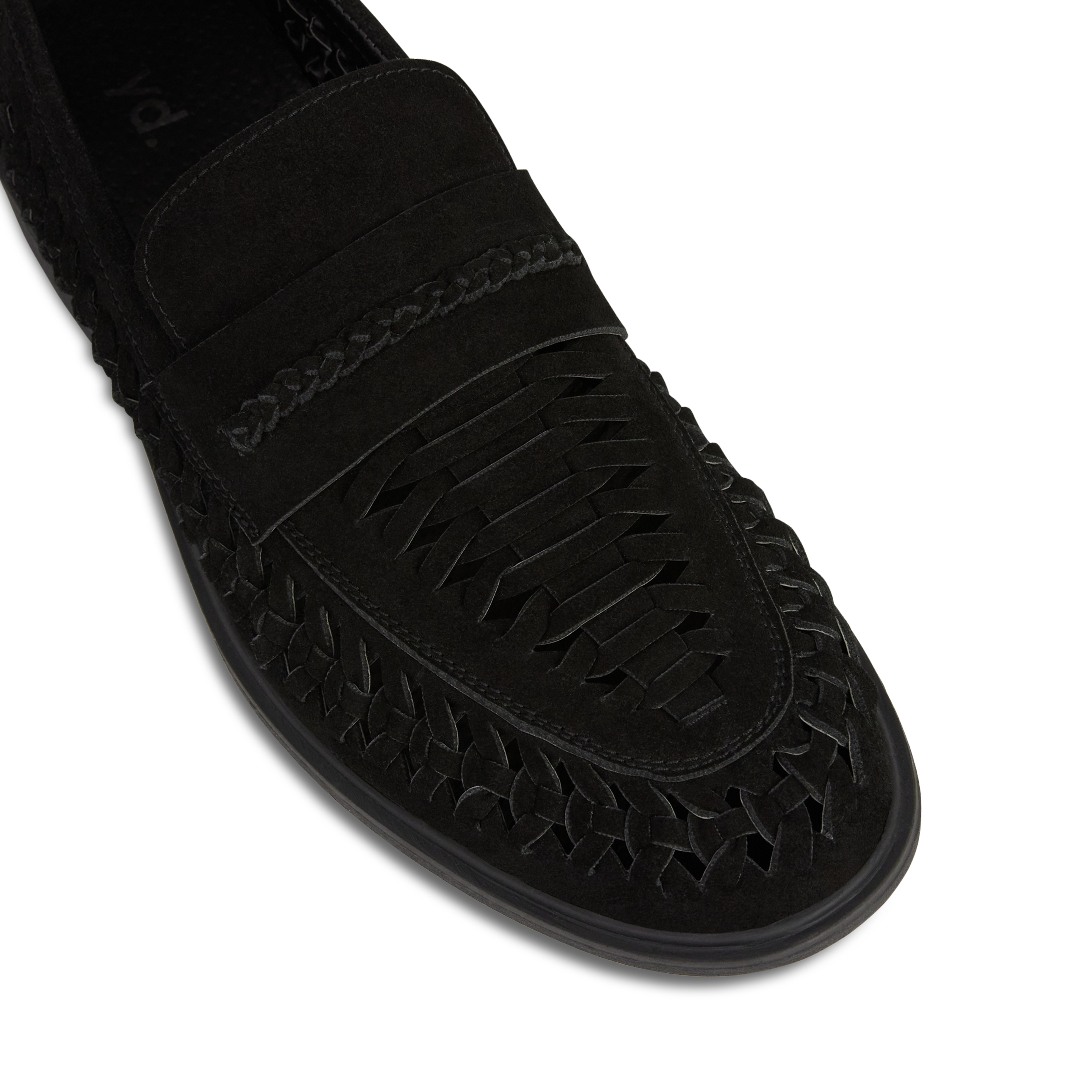 Black Marsden Suede Leather Lattice Shoe