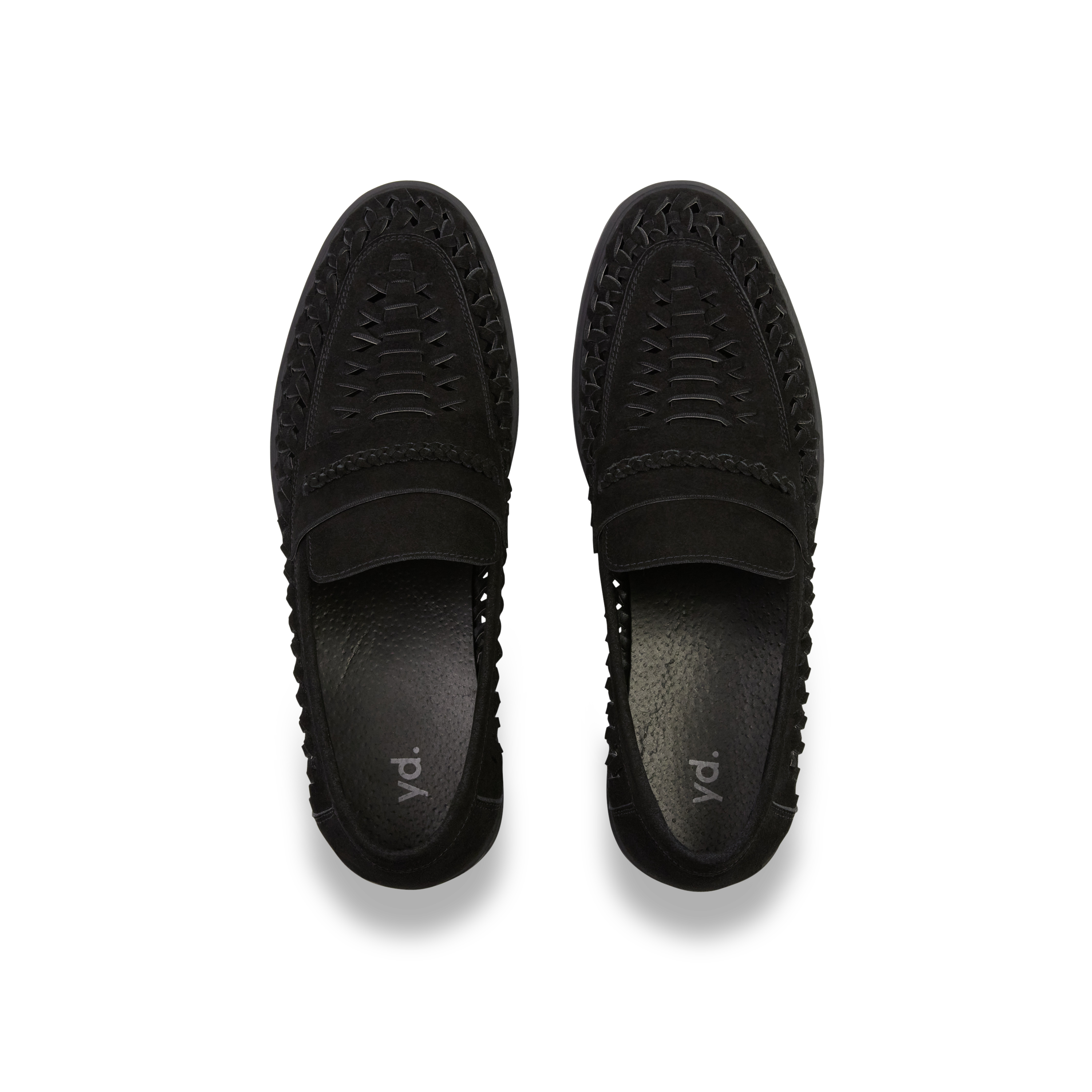 Black Marsden Suede Leather Lattice Shoe