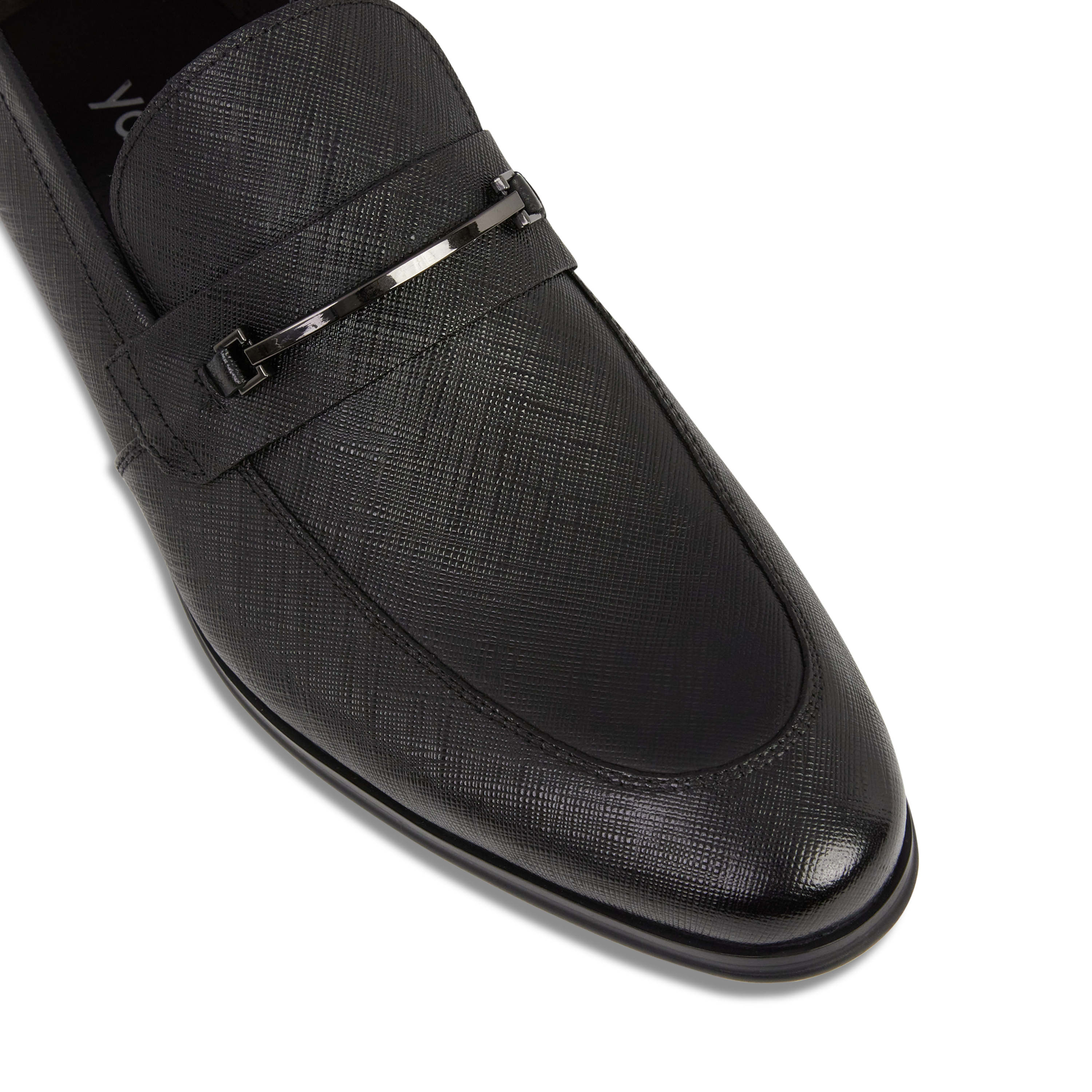 Black Riccardo Textured Leather Loafer