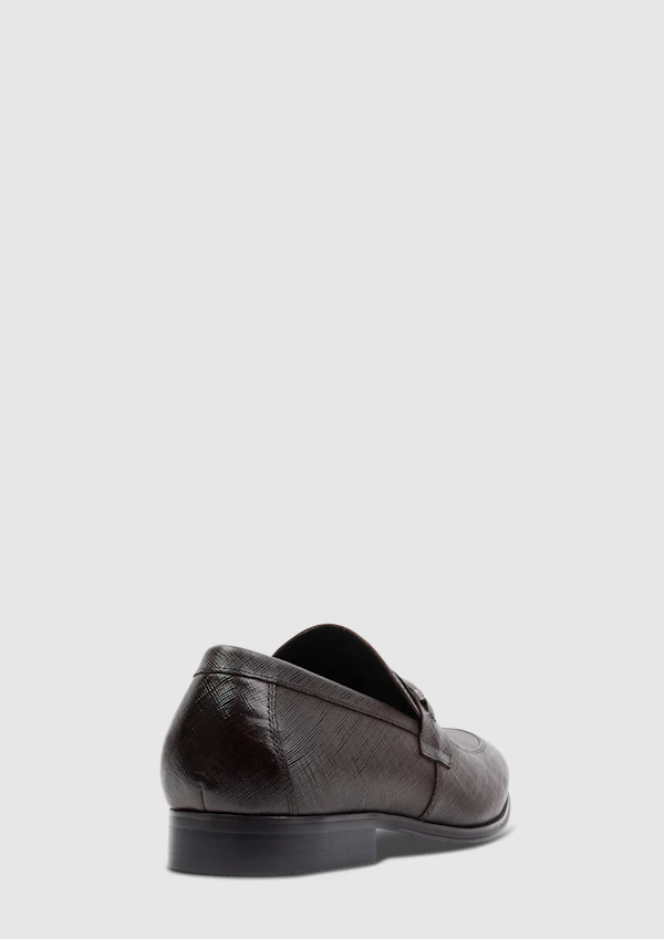 Dark Chocolate Riccardo Textured Leather Loafer