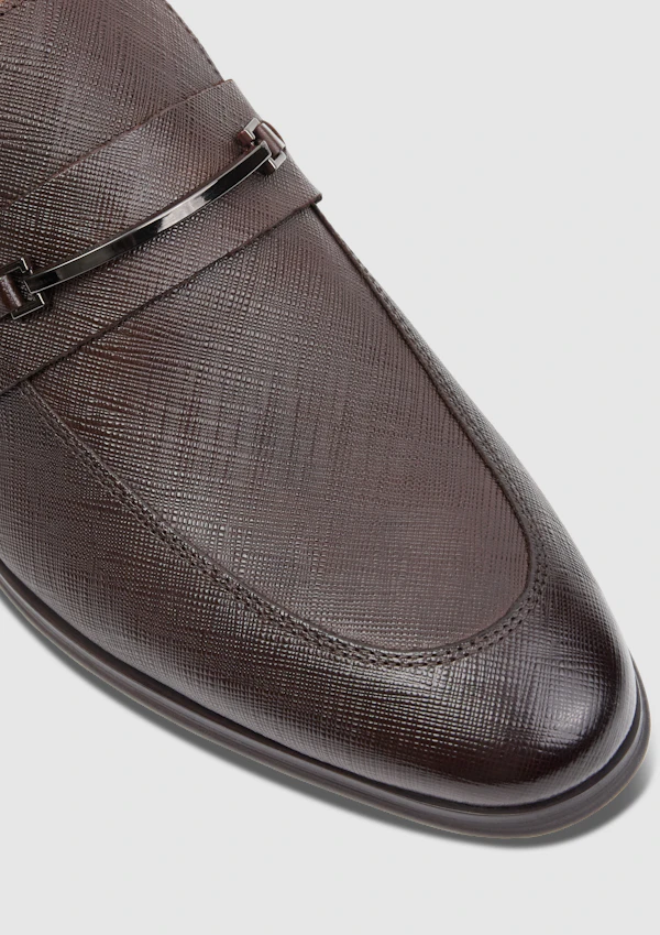 Dark Chocolate Riccardo Textured Leather Loafer