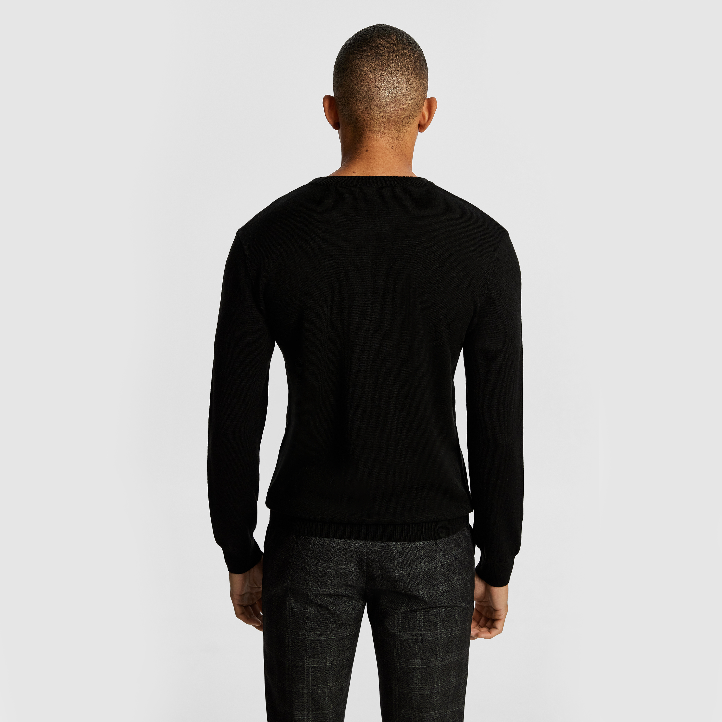 Black Dominic Merino Blend Knit