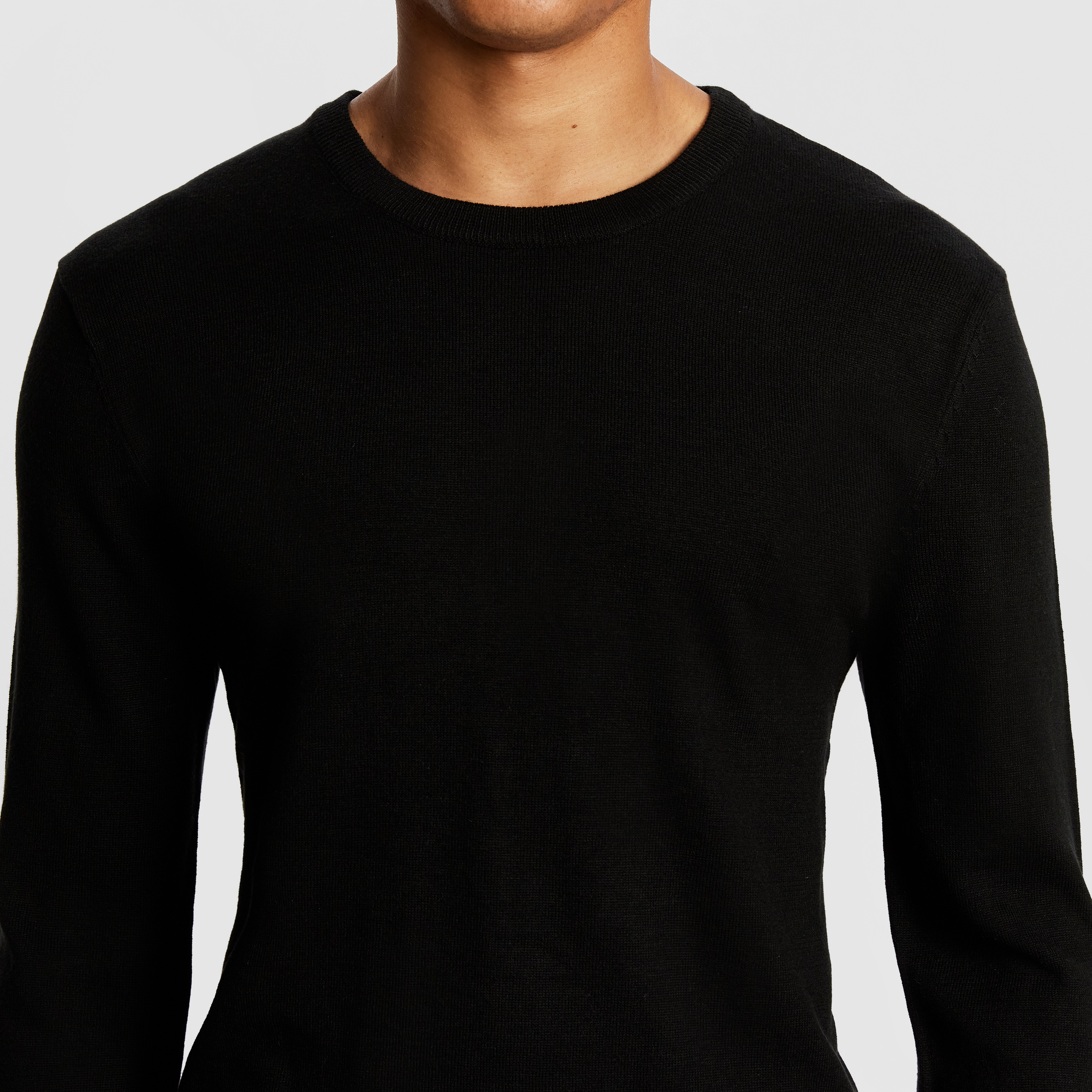 Black Dominic Merino Blend Knit