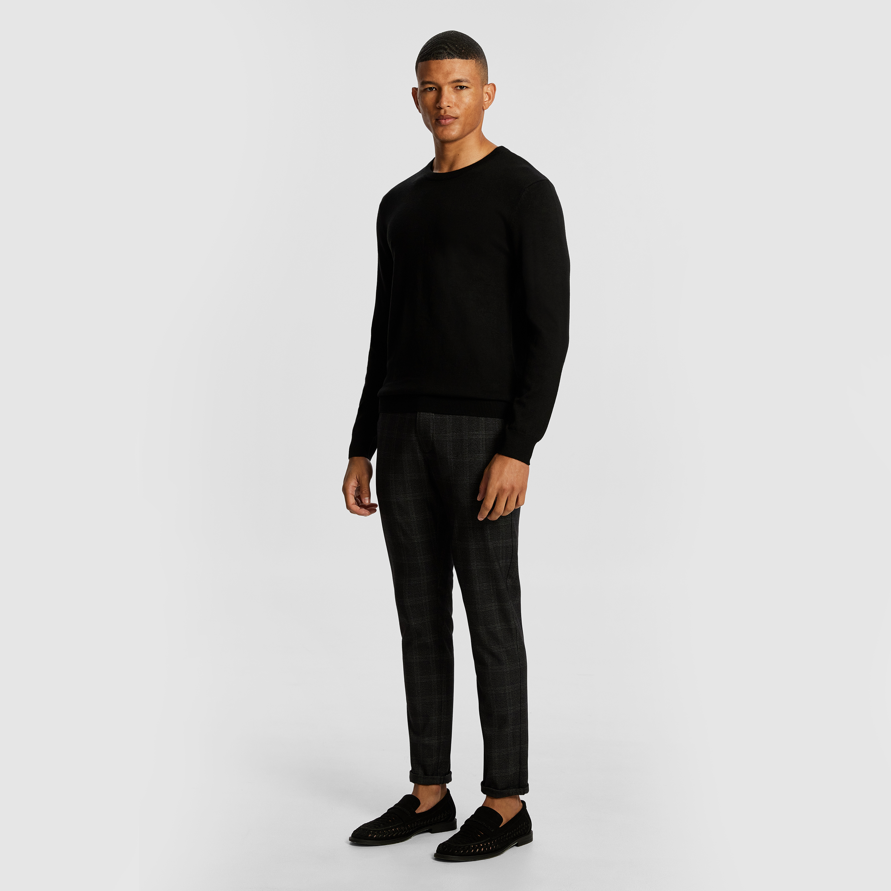 Black Dominic Merino Blend Knit