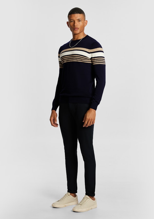 Navy Philip Crew Neck Knit Jumper