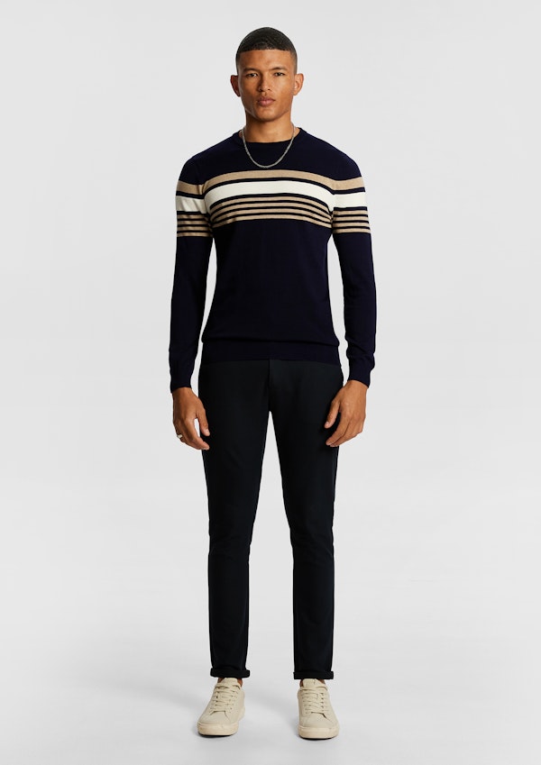 Navy Philip Crew Neck Knit Jumper